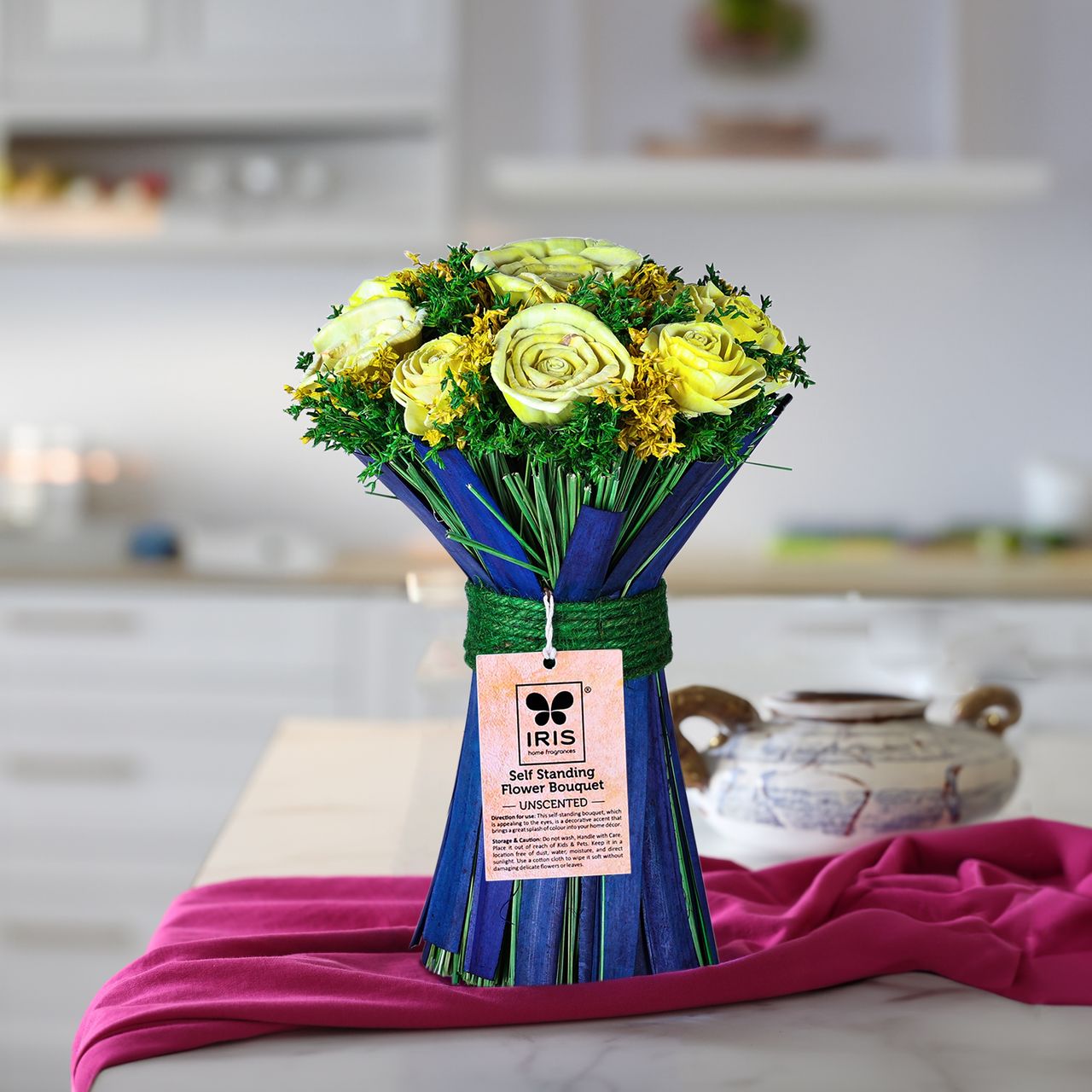 Iris Self Standing Flower Bouquet | Peach