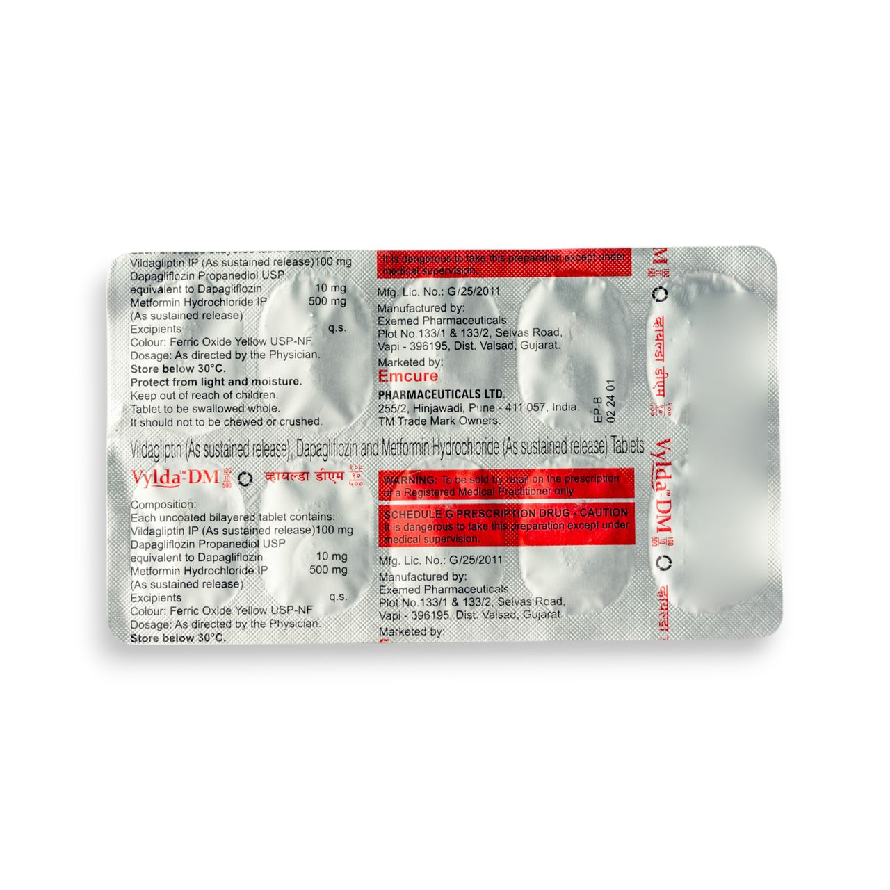 Vylda-DM 100/10/500 Tablets SR