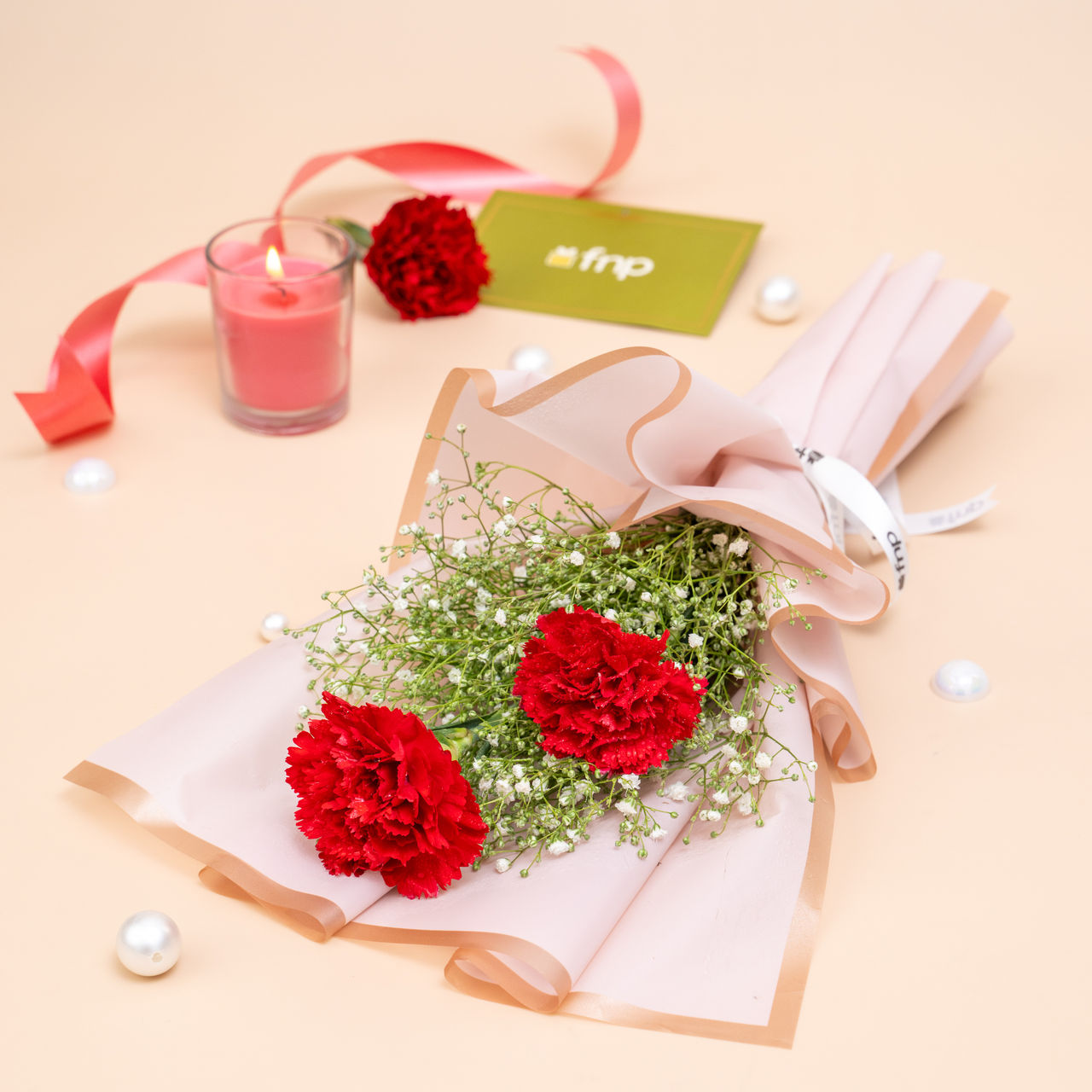 FNP Elegant Red Carnations Flower Bouquet