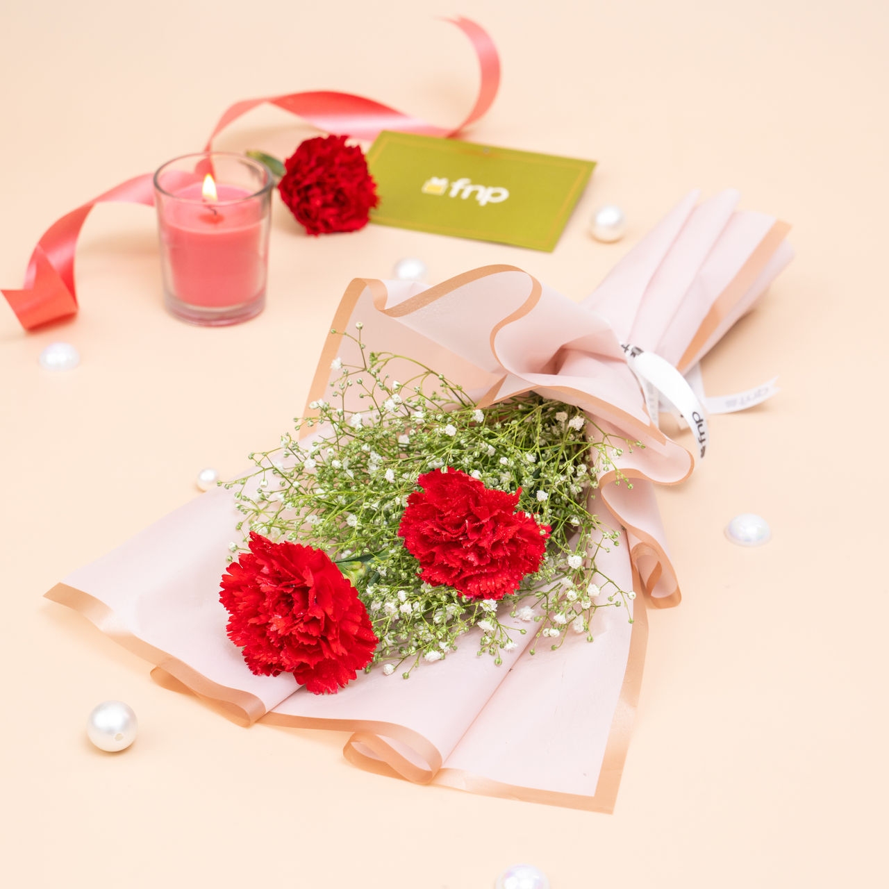 FNP Elegant Red Carnations Flower Bouquet