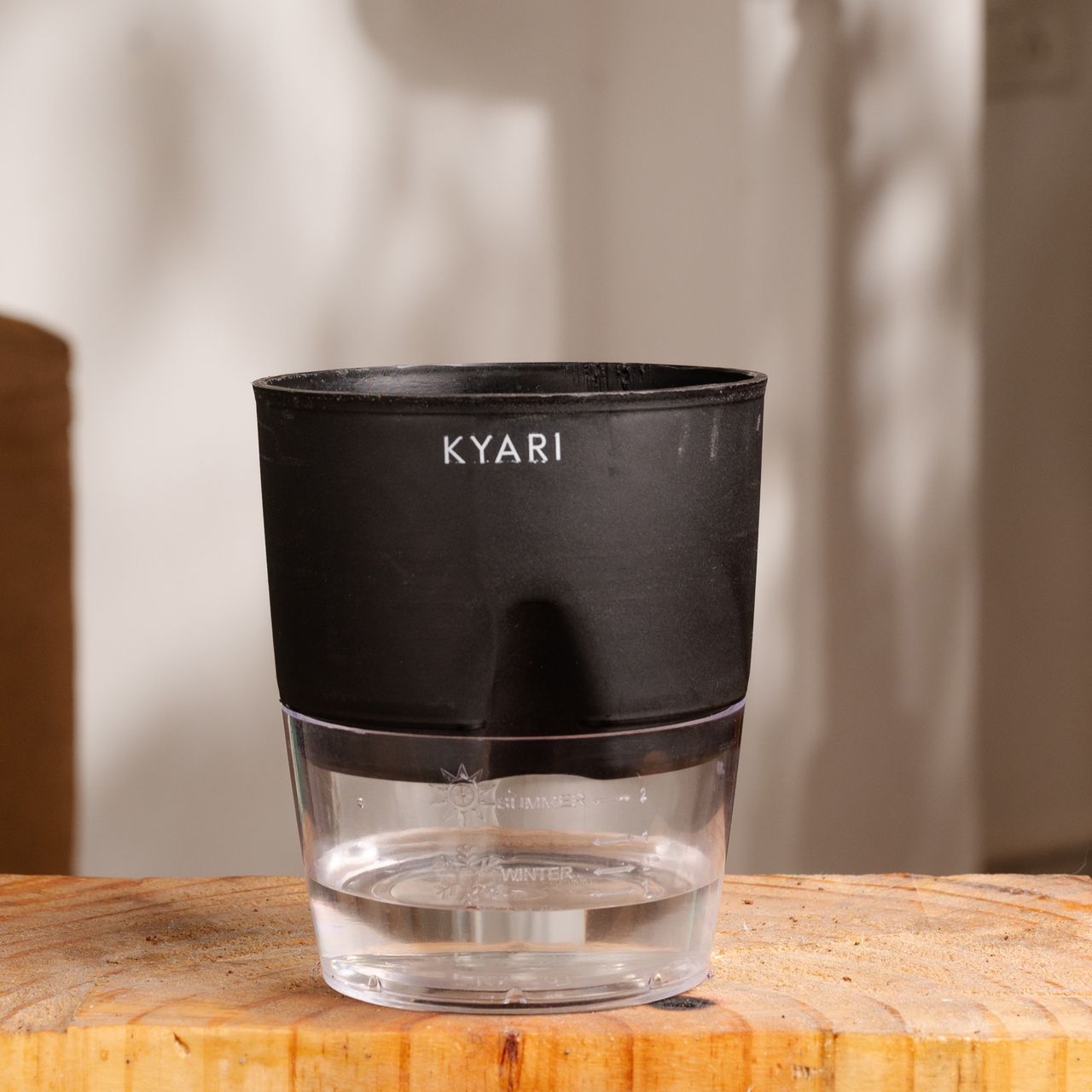 Kyari Self Watering 4 Inch Pot| Black | Pack of 1 | Garden Accessory