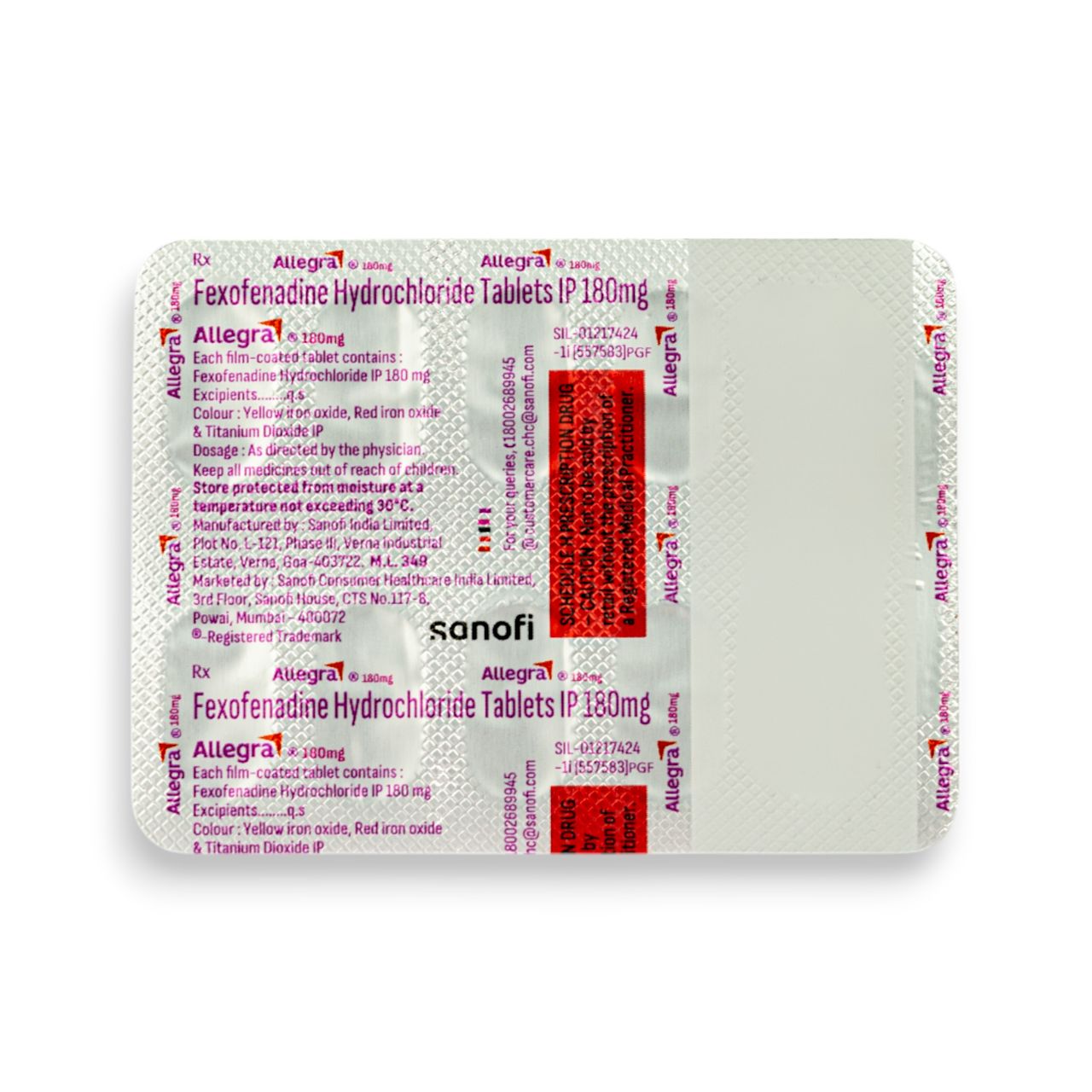 Allegra 180Mg Tablets