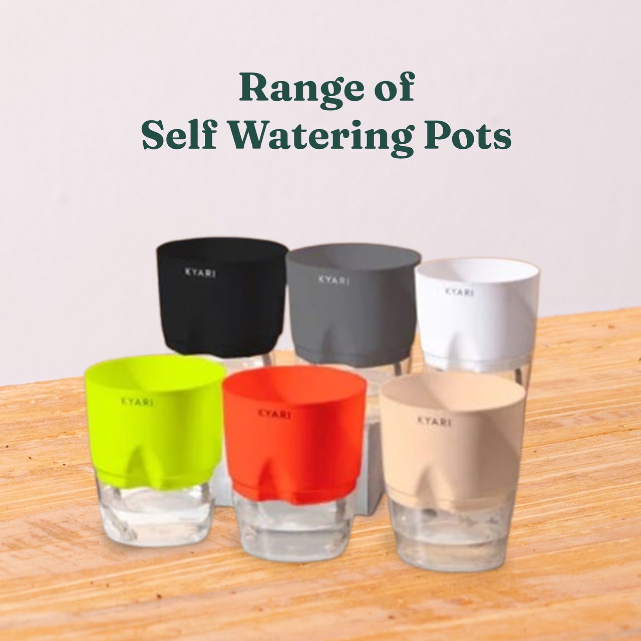 Kyari Self Watering 4 Inch Pot| Black | Pack of 1 | Garden Accessory