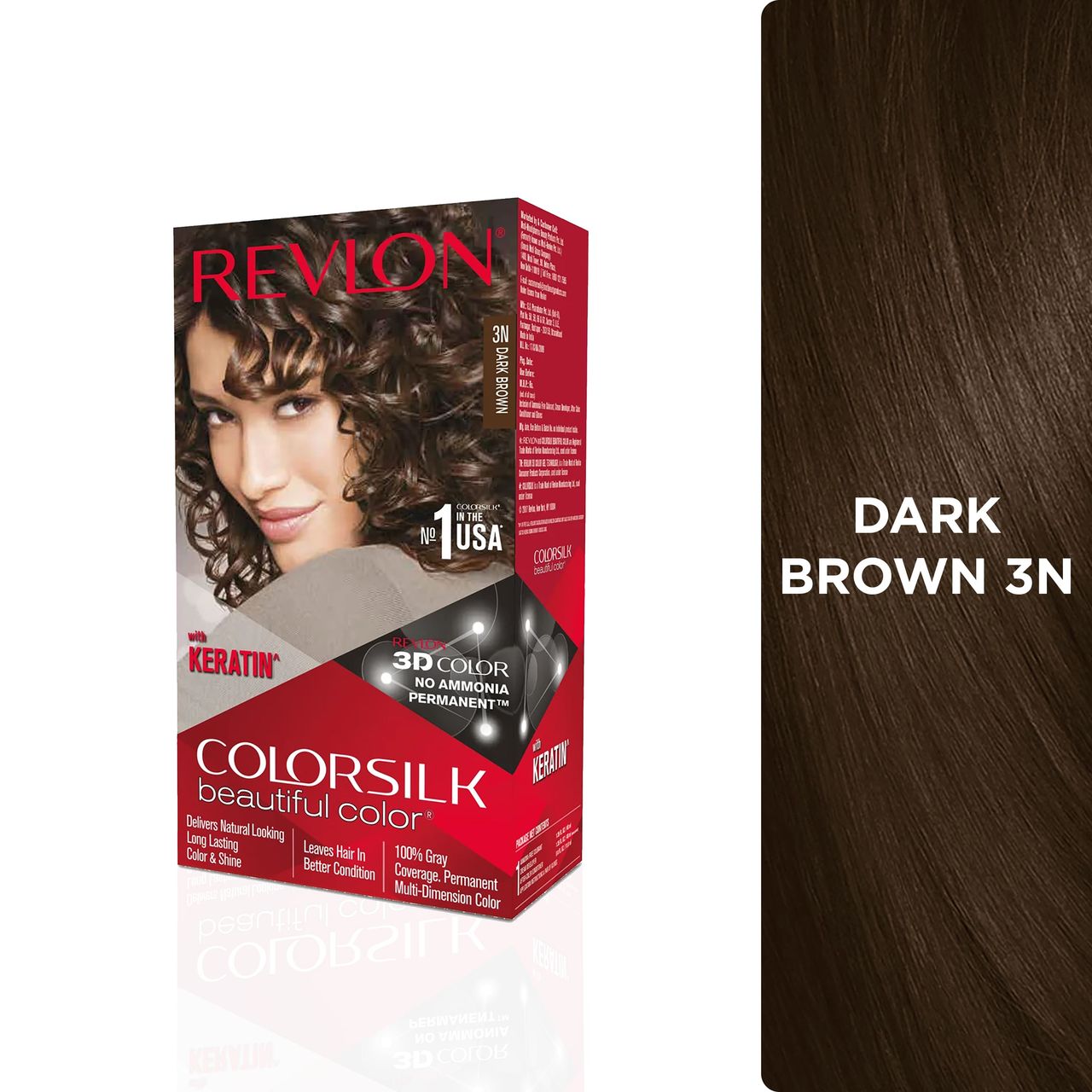 Revlon Color Silk Hair Color With Keratin 3N Dark Brown
