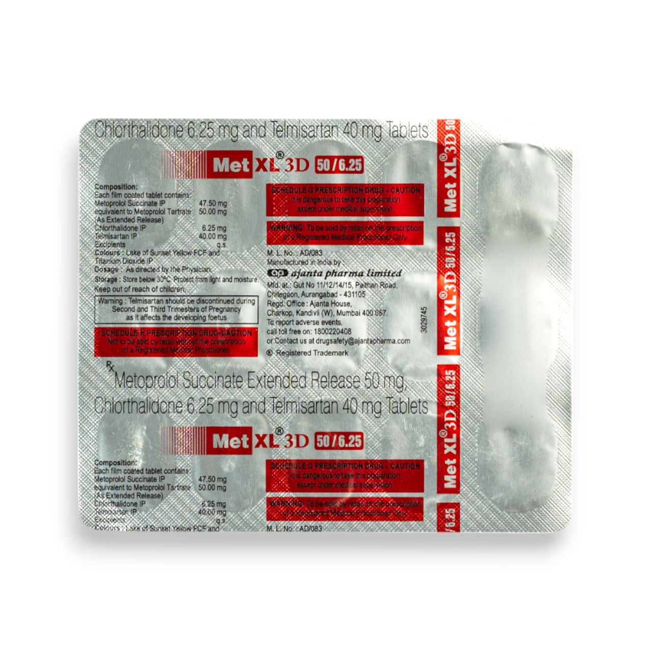 Met XL 3D 50/6.25 Tablets ER