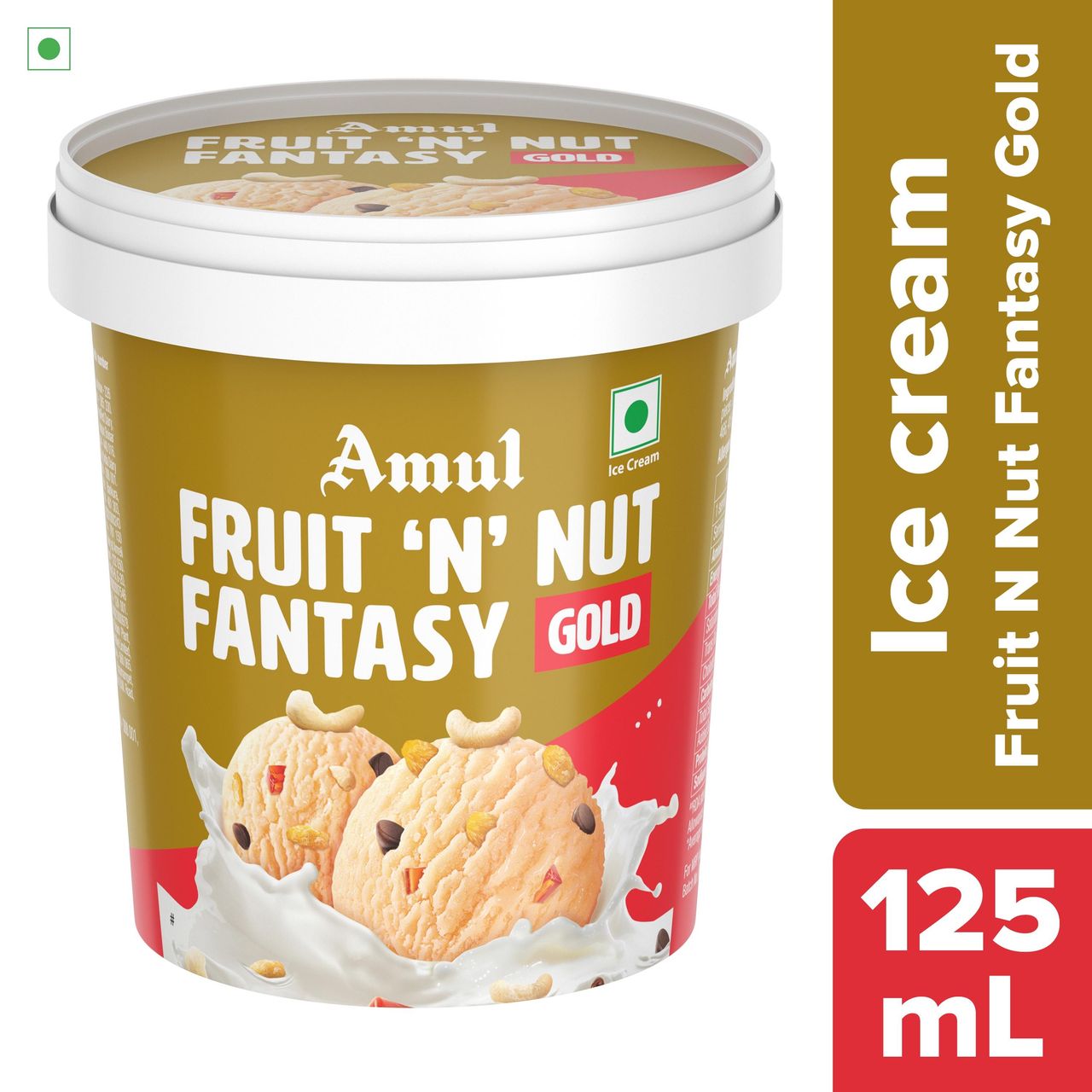 Amul Gold Fruit 'N' Nut Fantasy Ice Cream Cup 125 ml Combo