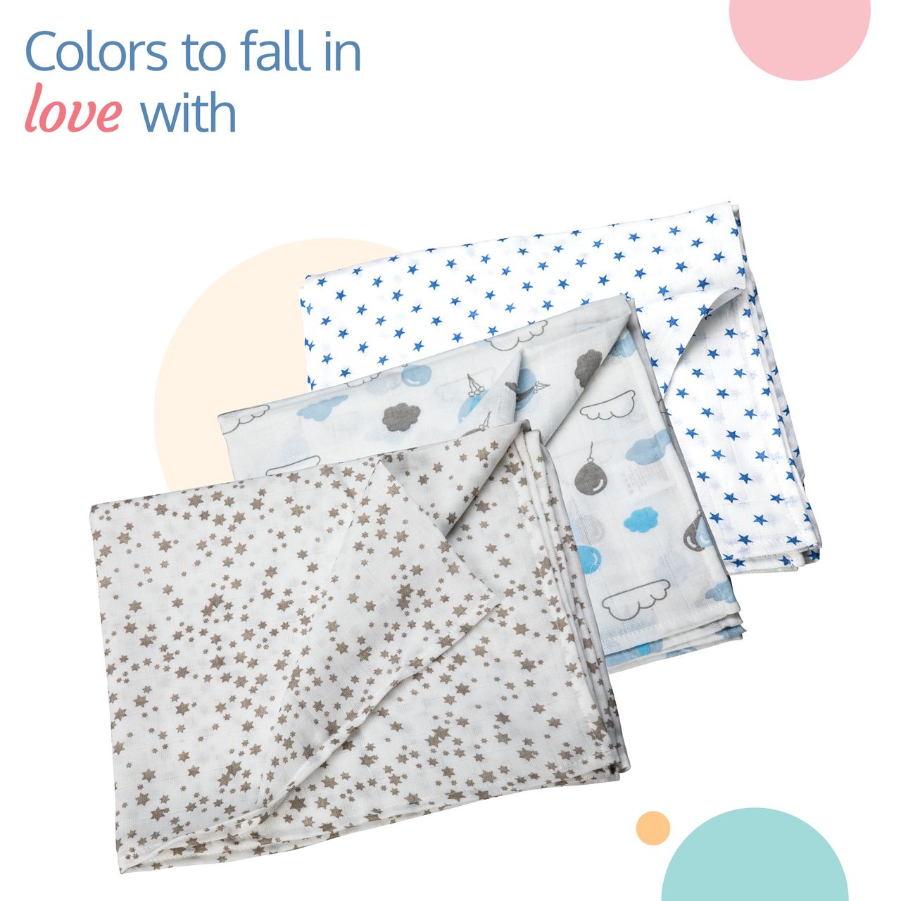 LuvLap Space Swaddle Set | White | 0 - 2 years