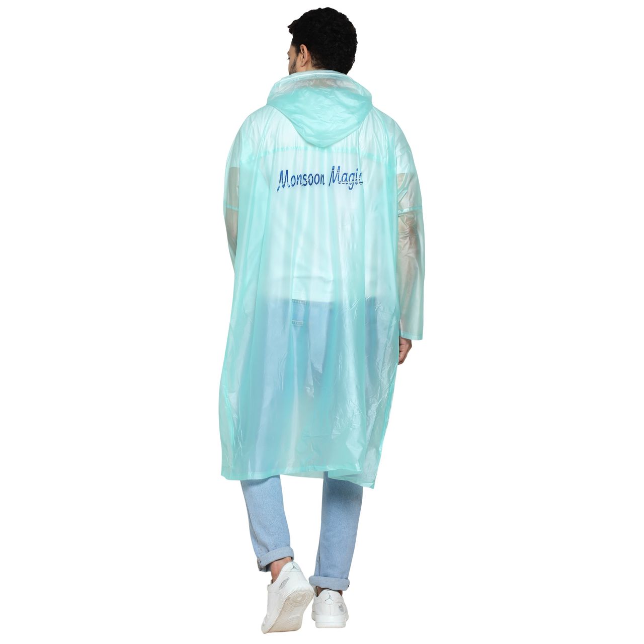 Fendo Ruby Poncho Unisex Waterproof Pvc Unisex Transparent Overcoat | Freesize Raincoat | Green