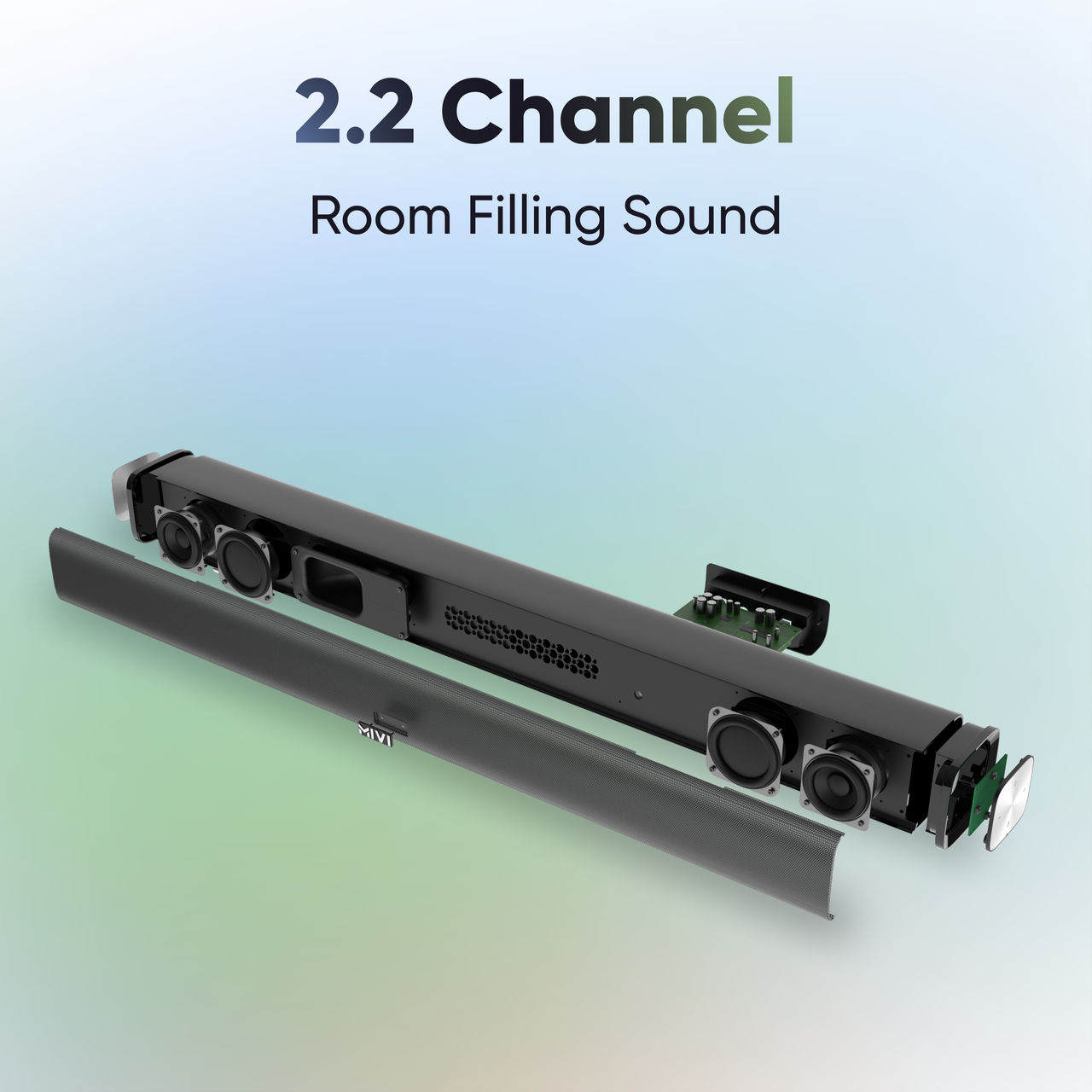 Mivi Fort R70 With 2 In-Built Subwoofers,Made In India 70 W Bluetooth Soundbar(Black, 2.2 Channel) (No charging cable)