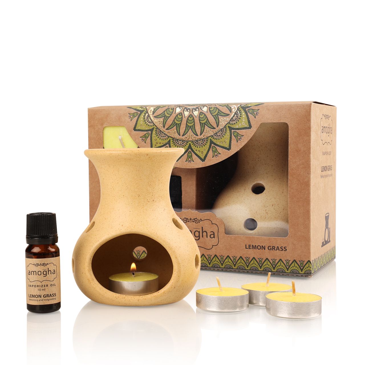 IRIS Amogha Lemongrass Vaporizer | Aroma Diffuser Set| Rakhi Gift for Brother & Sister