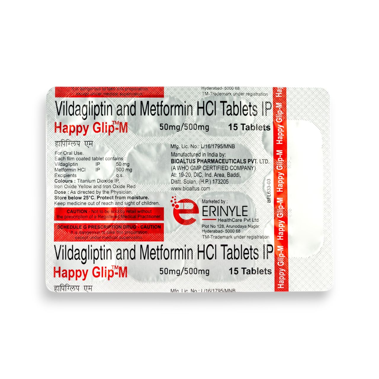 Happy Glip-M 50/500mg Tablets