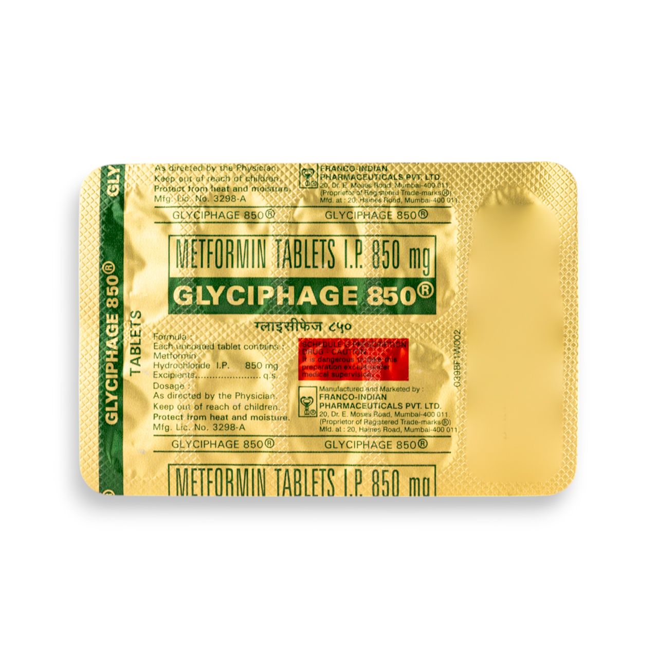 Glyciphage 850 Tablets