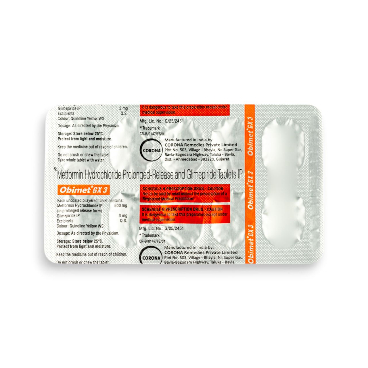 Obimet GX 3 Tablets PR