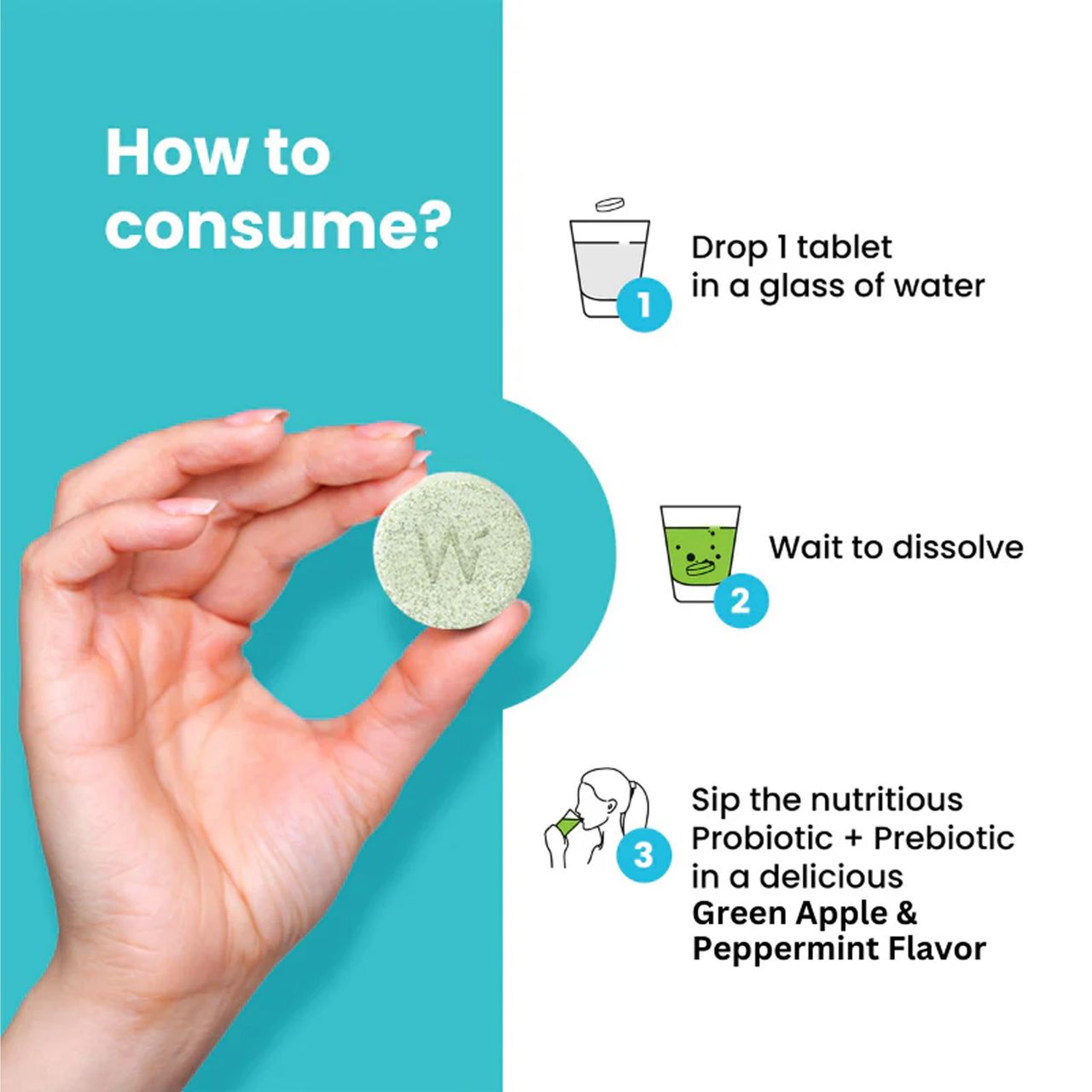 Wellbeing Nutrition Daily Probiotic + Prebiotic 18 Billion CFU, 6 Strains - 21 Effervescent