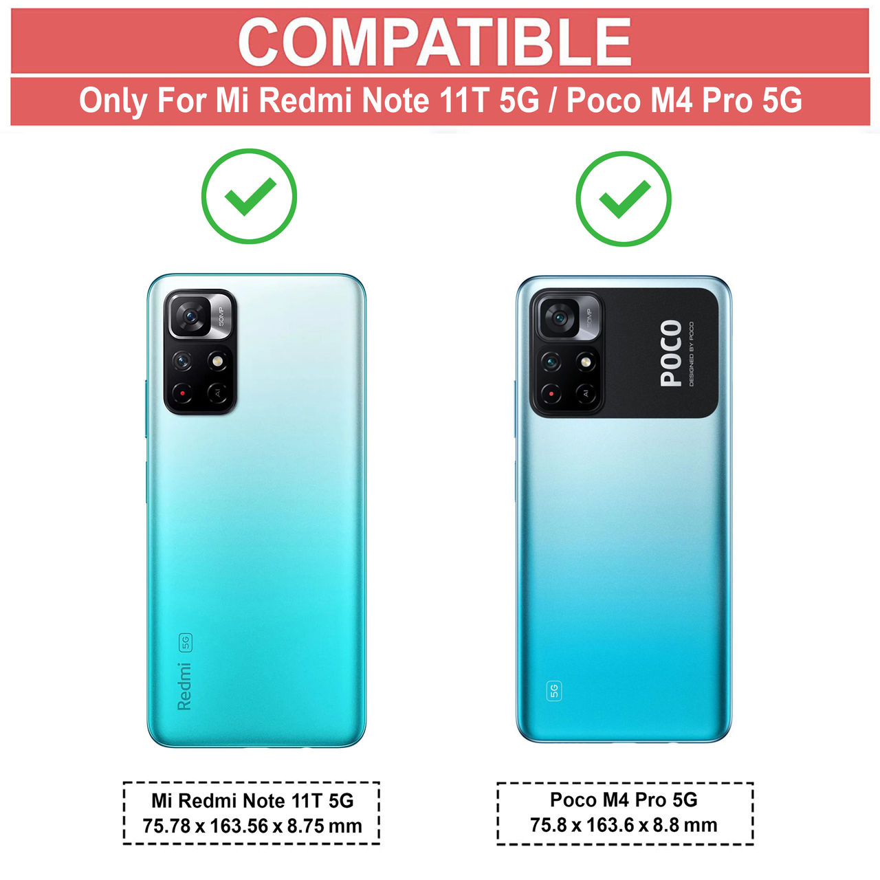 Zapcase Back Cover for Mi Redmi Note 11T 5G | Poco M4 Pro 5G | Matte-Black