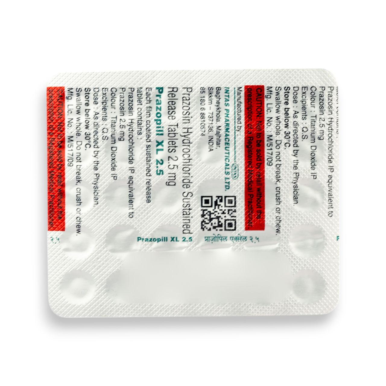 Prazopill XL 2.5 Tablets SR