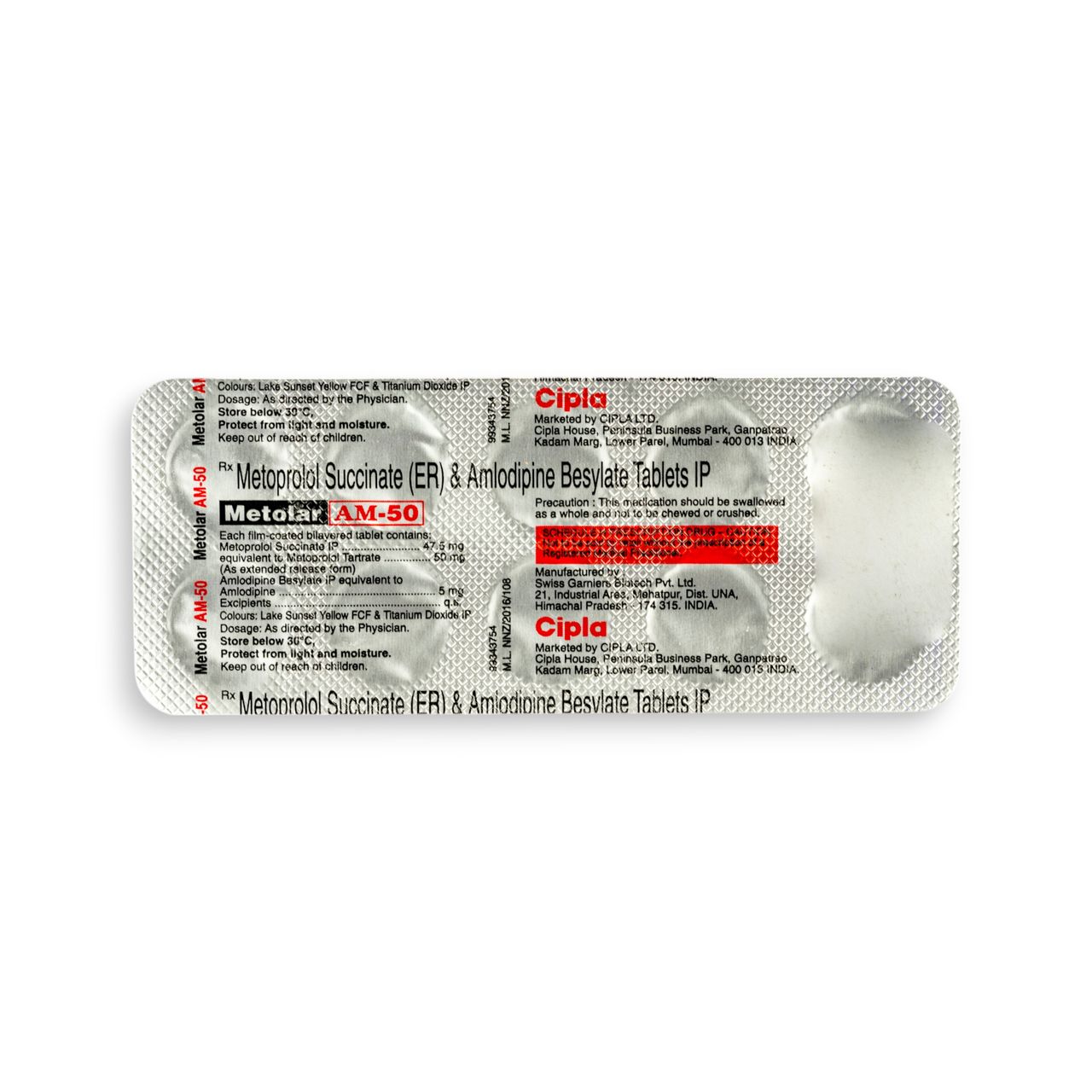 Metolar AM-50 Tablets