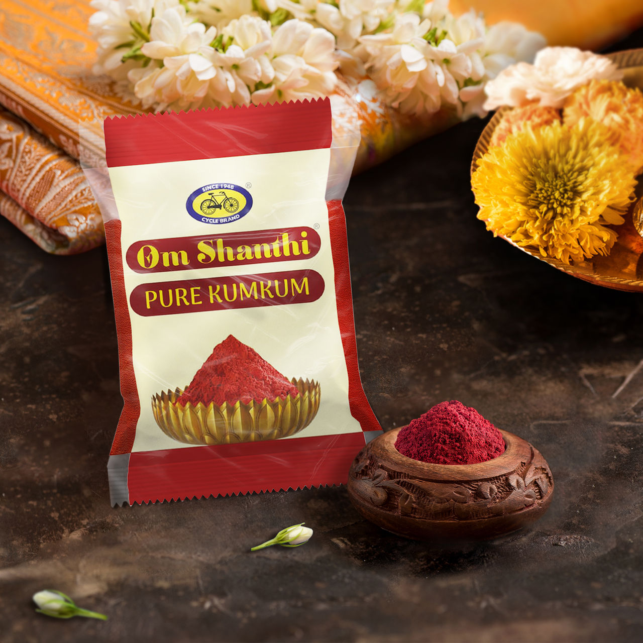 Cycle Om Shanthi Kumkum | Roli - Pouch
