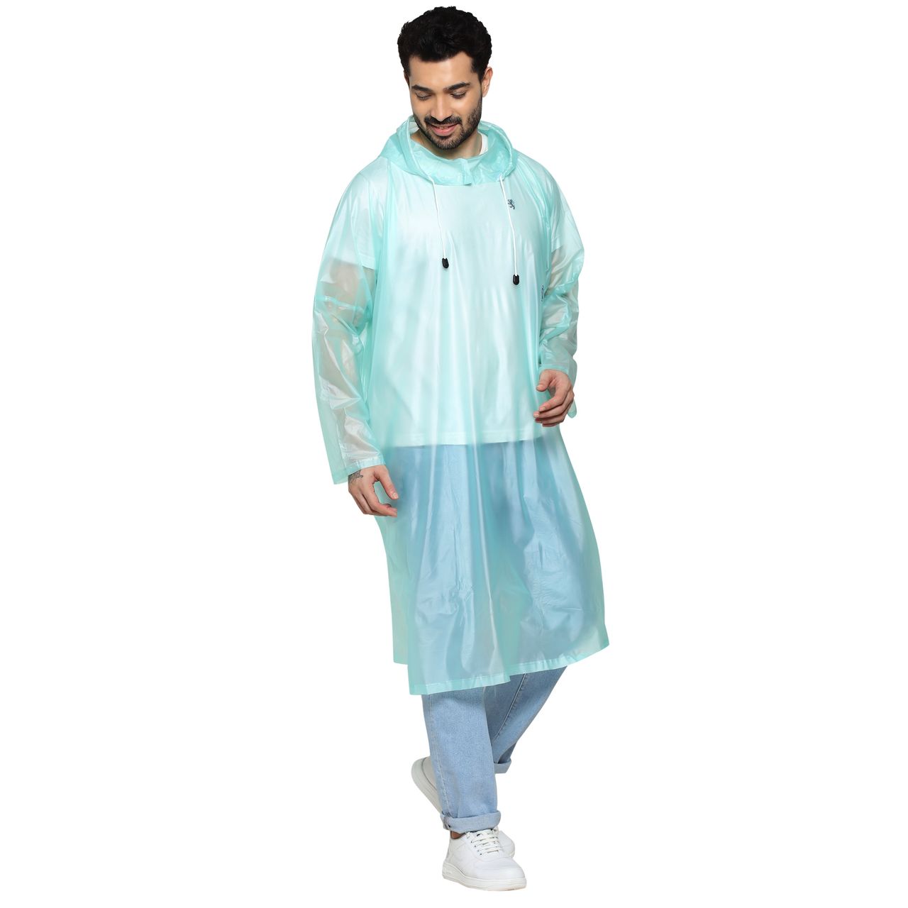 Fendo Ruby Poncho Unisex Waterproof Pvc Unisex Transparent Overcoat | Freesize Raincoat | Green