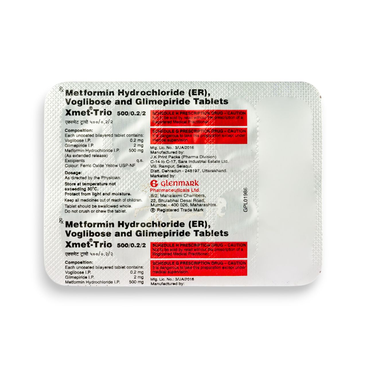 Xmet-Trio 500/0.2/2 Tablets ER