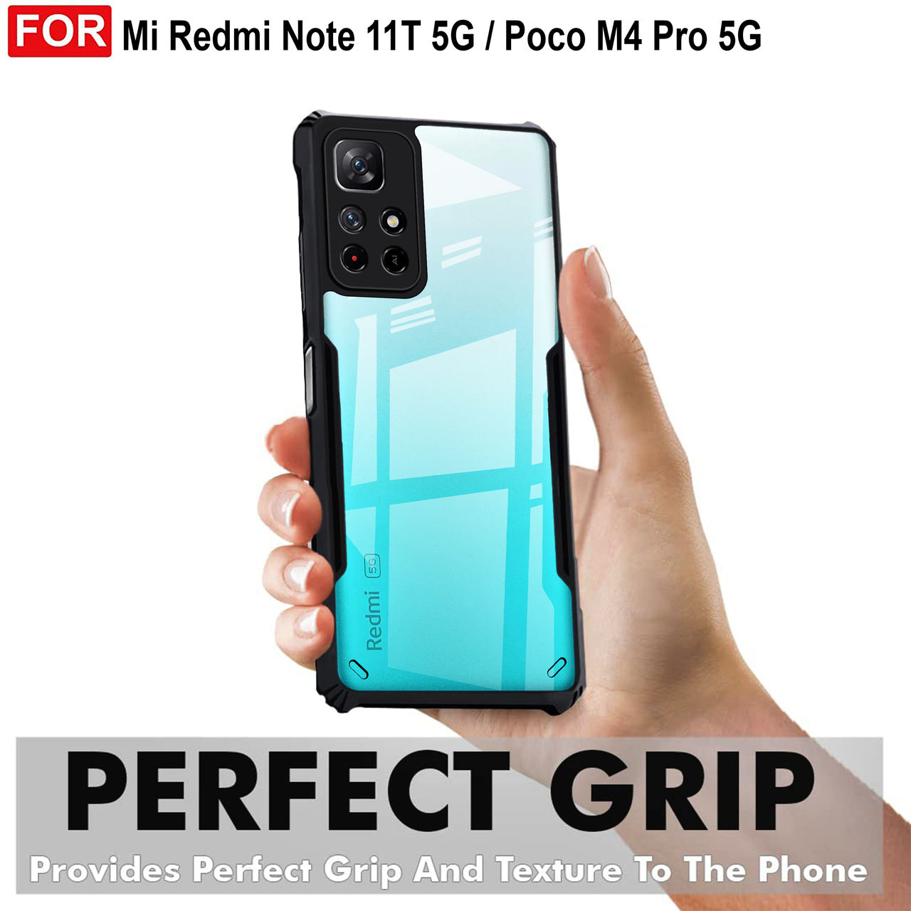 Zapcase Back Cover for Mi Redmi Note 11T 5G | Poco M4 Pro 5G | Matte-Black