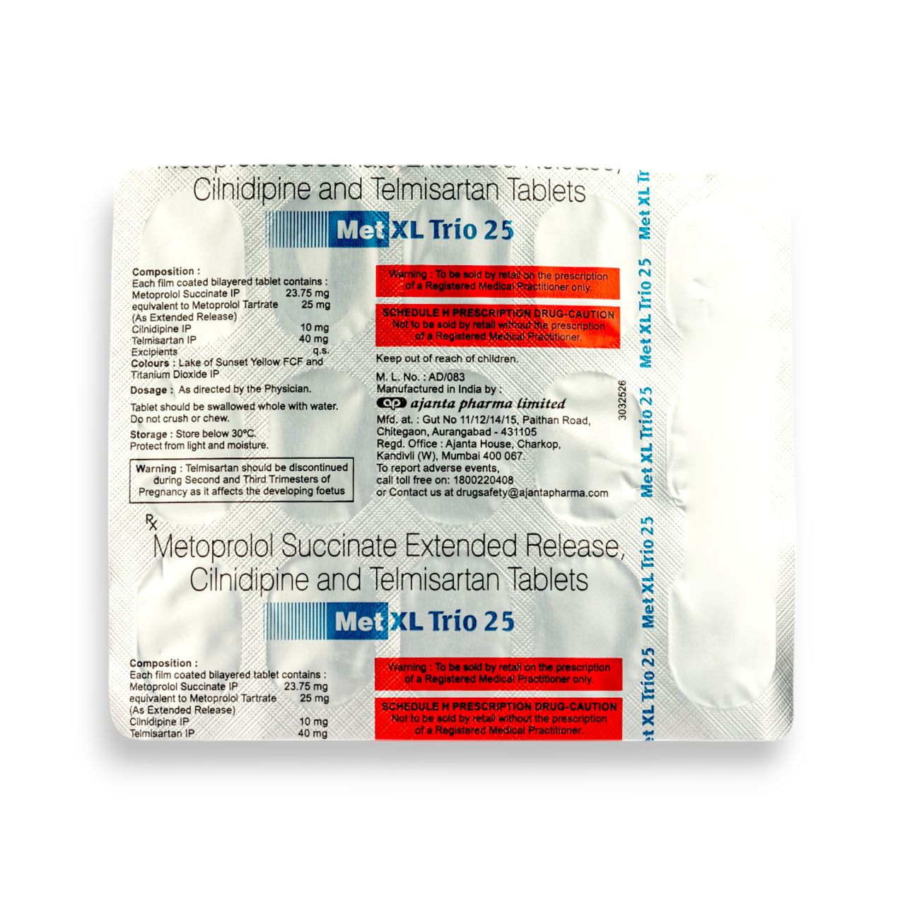 Met XL Trio 25 Tablets ER