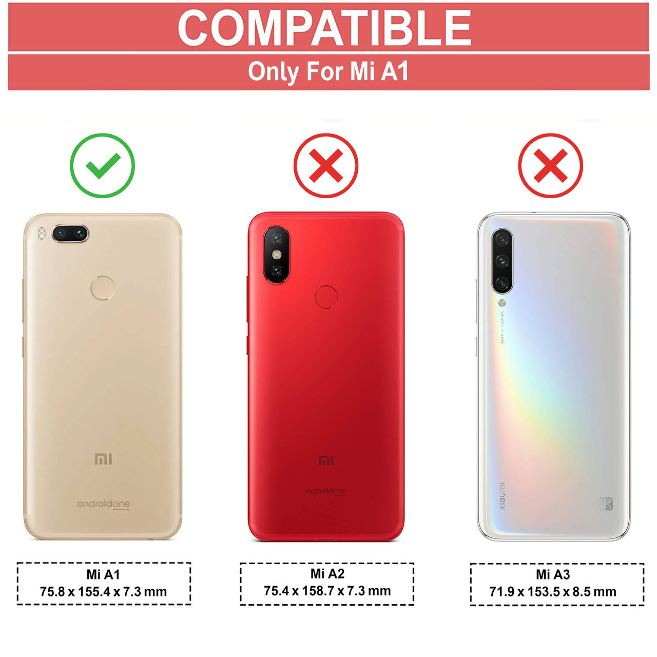 Zapcase Back Cover for Mi A1 | Matte-Black