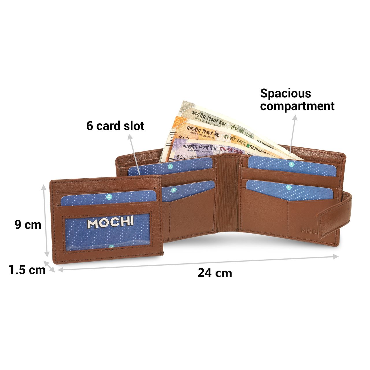 Mochi Men's Genuine Leather Wallet | 21-67-23 | Tan