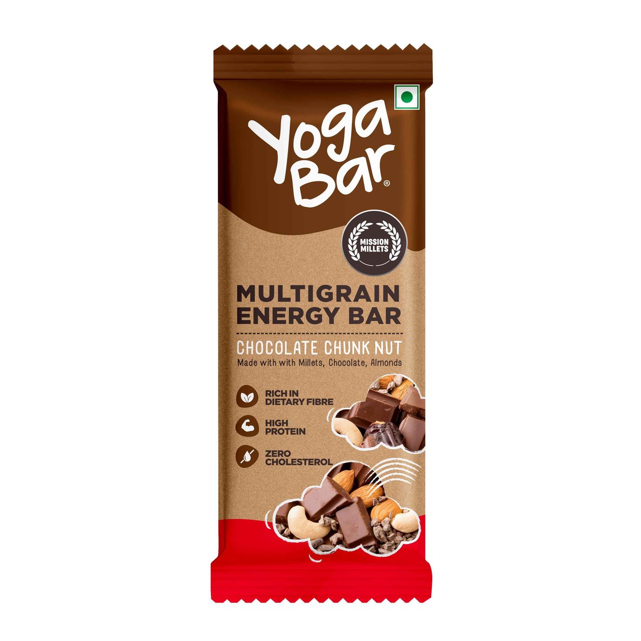Yogabar Multigrain Energy Bars Chocolate Chunk with Nuts, Oats and Millets,Chia Seeds, Protein Bars 35 g Combo