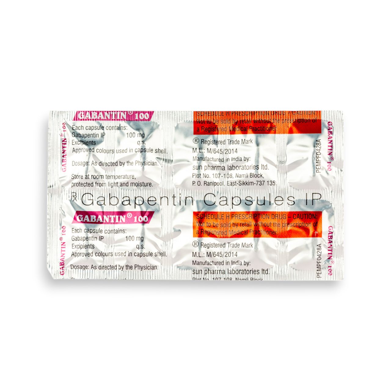 GABANTIN 100 Capsules