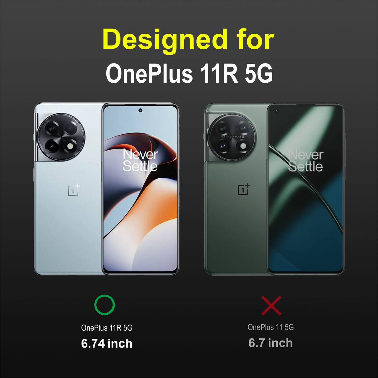 Zapcase Back Cover for OnePlus 11R 5G | Magic-Black
