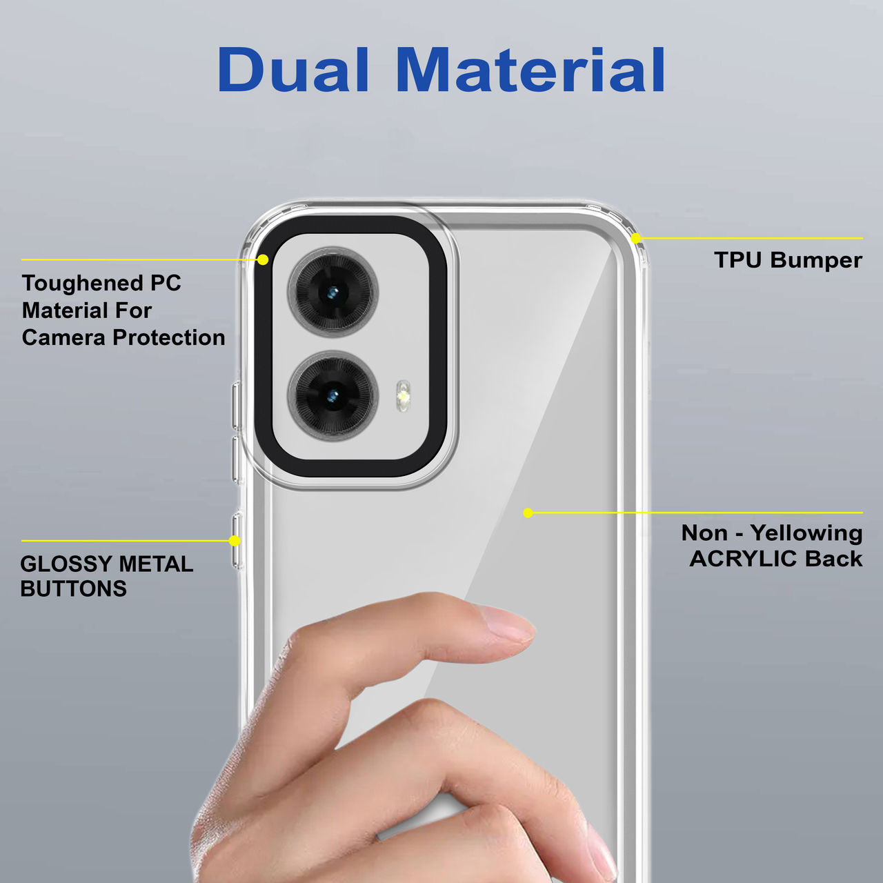 Zapcase Back Cover for Motorola G85 5G | Space-Clear
