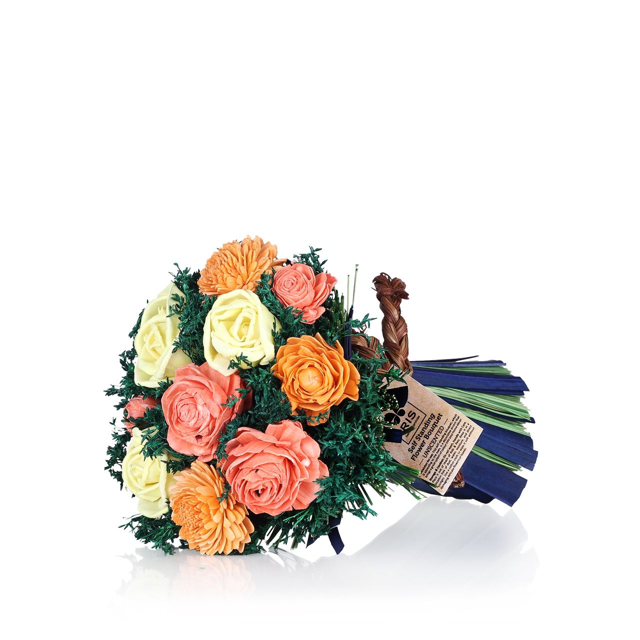 Iris Self Standing Flower Bouquet | Yellow and Peach
