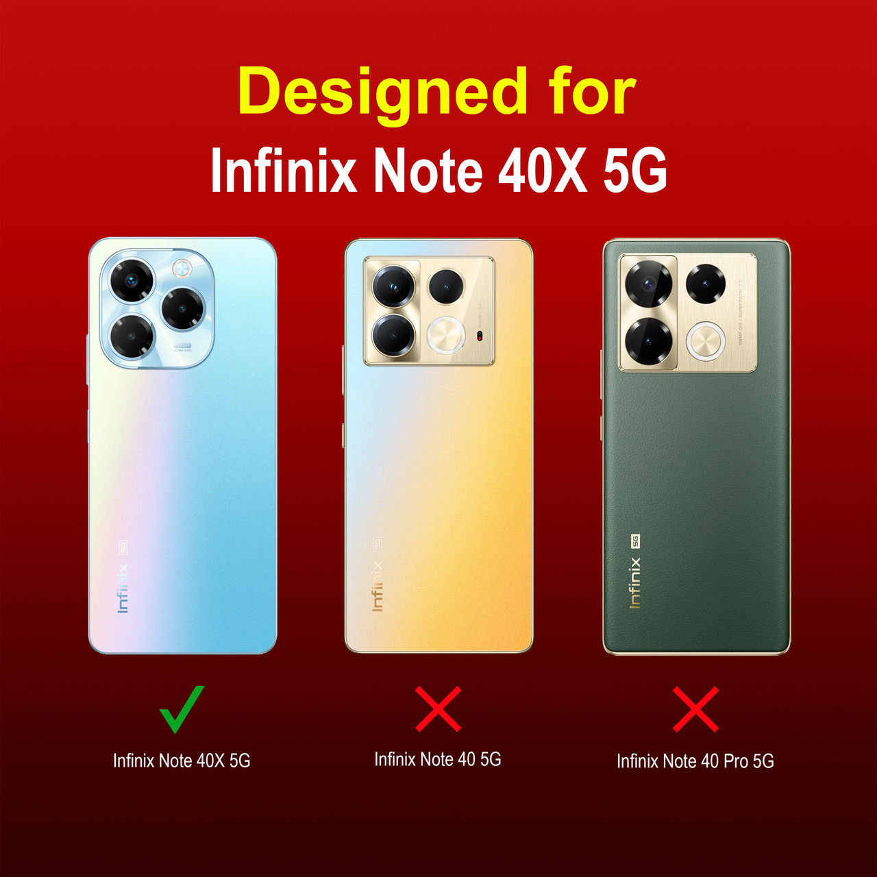 Zapcase Back Cover for Infinix Note 40X 5G | Magic-Red