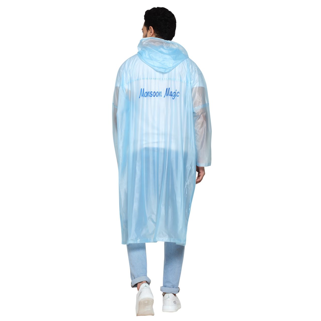Fendo Ruby Poncho Unisex Waterproof Pvc Unisex Transparent Overcoat | Freesize Raincoat | Blue