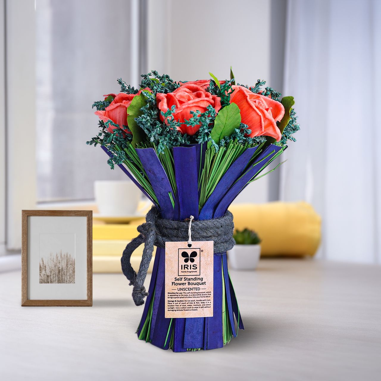 Iris Self Standing Flower Bouquet | Peach