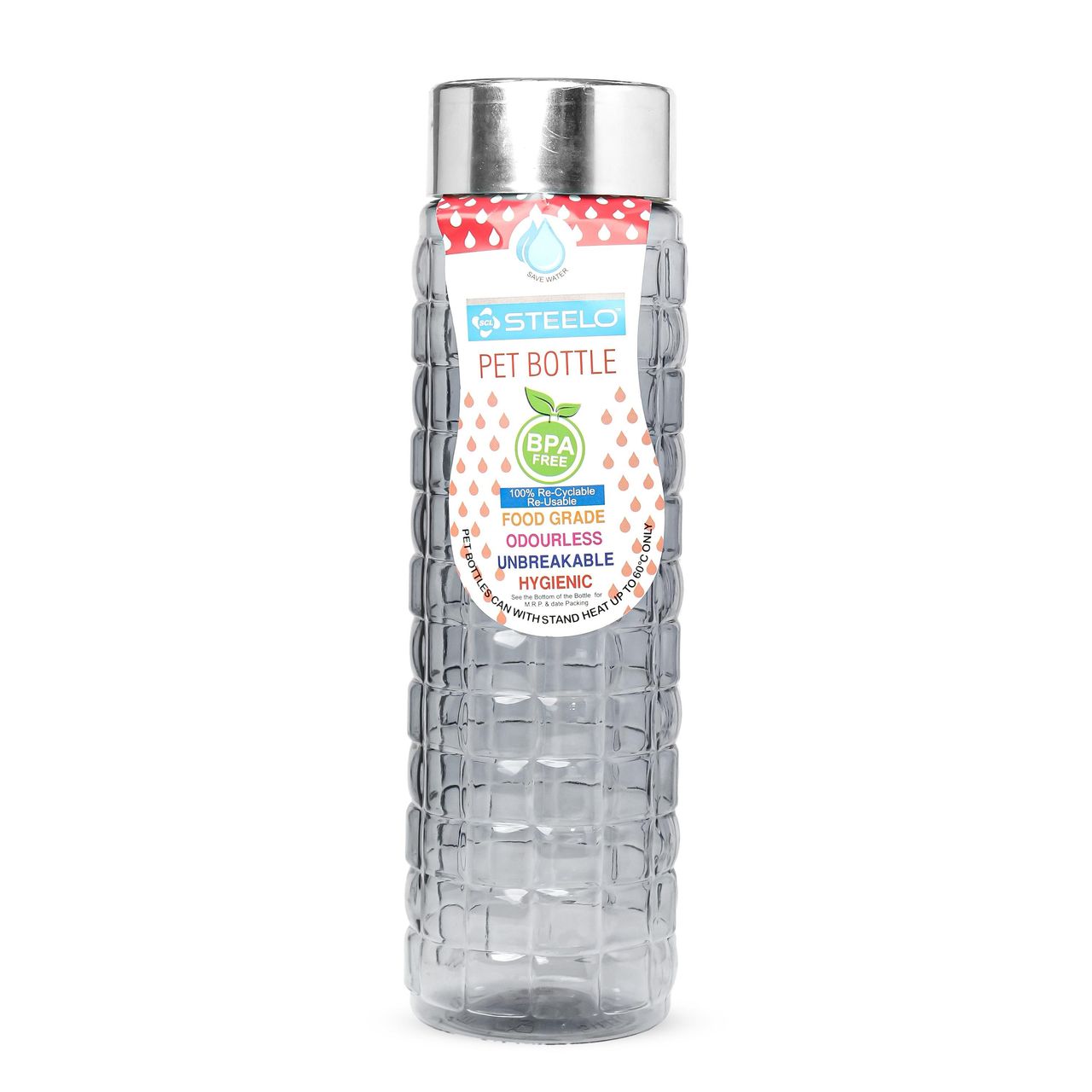 Steelo Solitaire Bottle 1 Ltr (Assorted Colours) 1 pc Combo