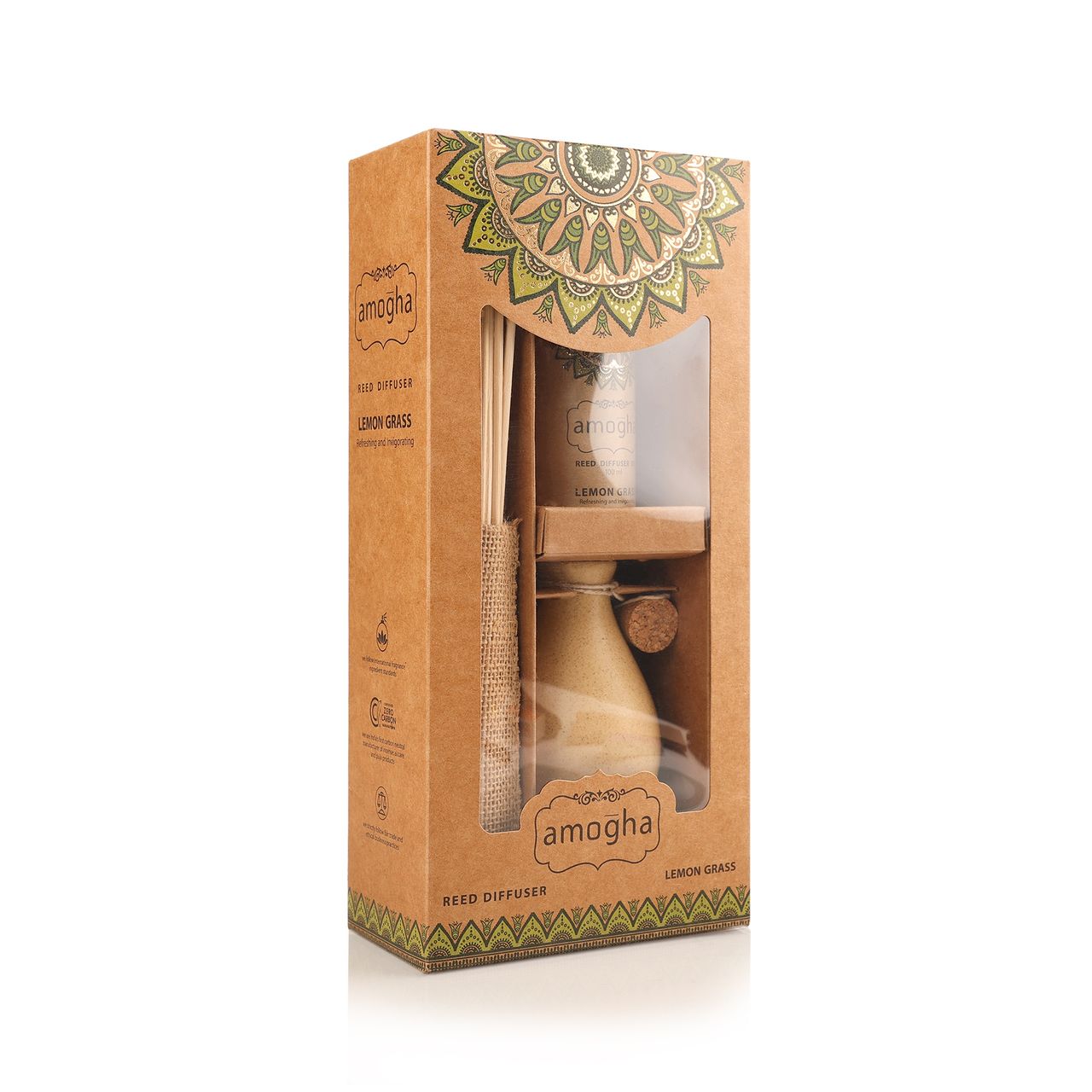 IRIS Amogha Lemon Grass Reed Diffuser Set| Rakhi Gift for Brother & Sister