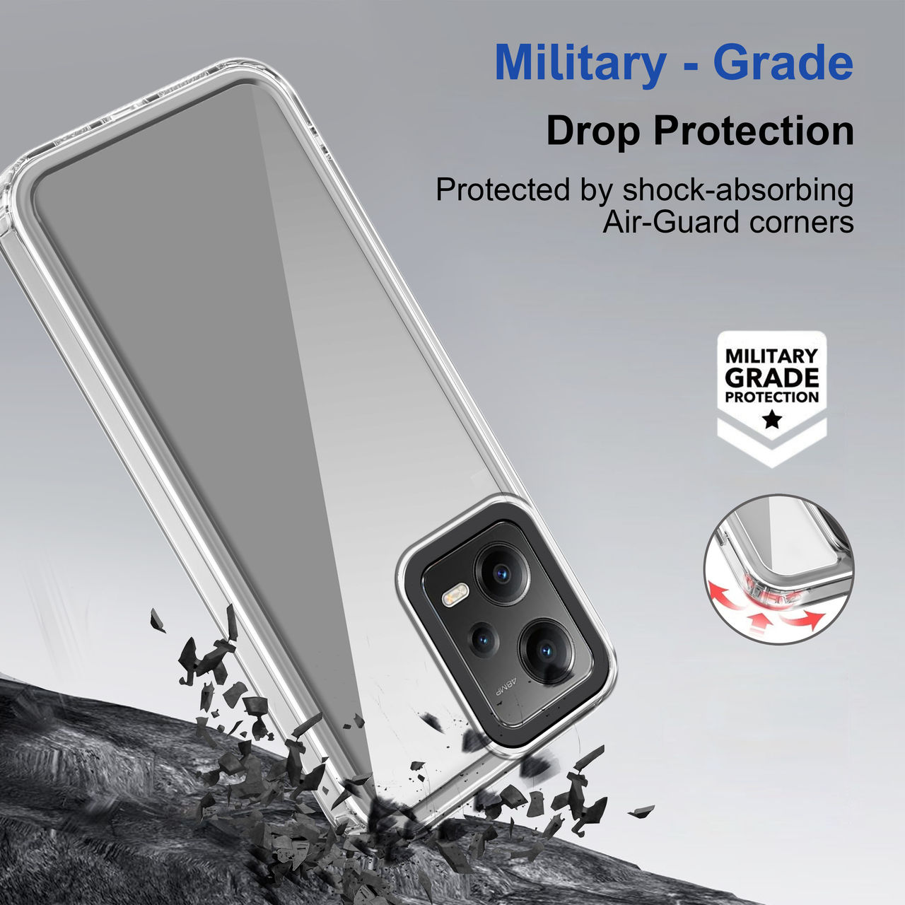 Zapcase Back Cover for Mi Redmi Note 12 Pro 5G | Space-Clear