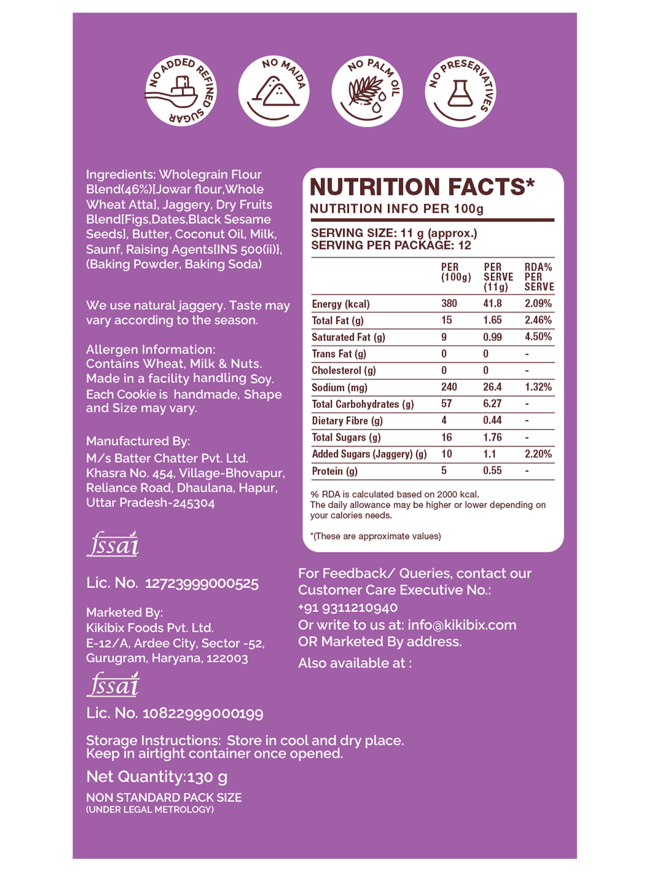 Kikibix Fig & Date Cookies, Healthy Cookies, No Maida, Jaggery Biscuits