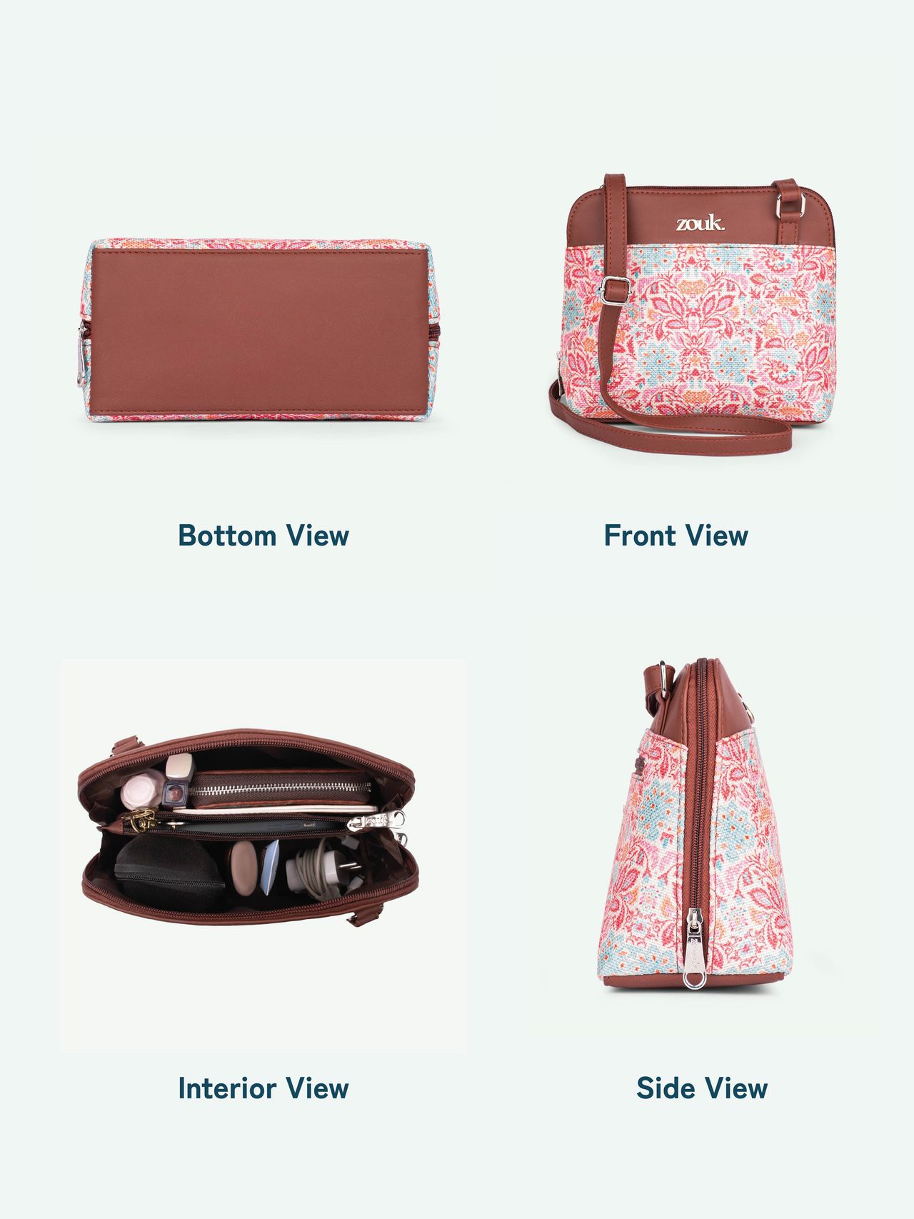 Zouk Mangalore Blossoms OOO Sling Bag - Multicolour