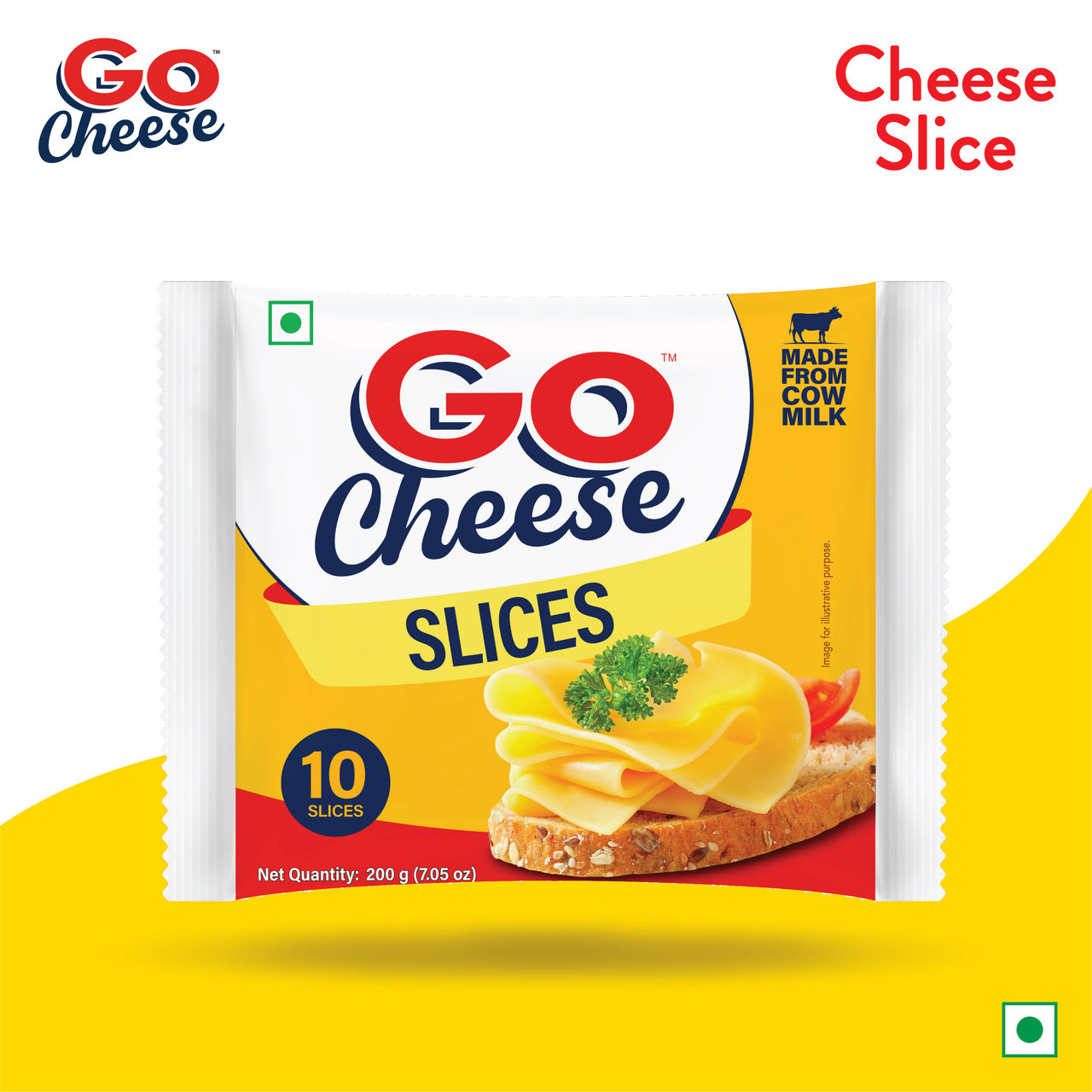 Go Cheese Cheddar Slices Plain 200 g Combo