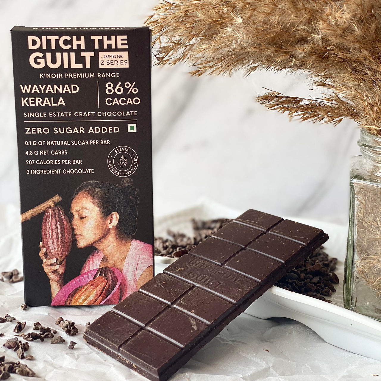 Ditch The Guilt 86% Cacao Zero Sugar Dark Chocolate