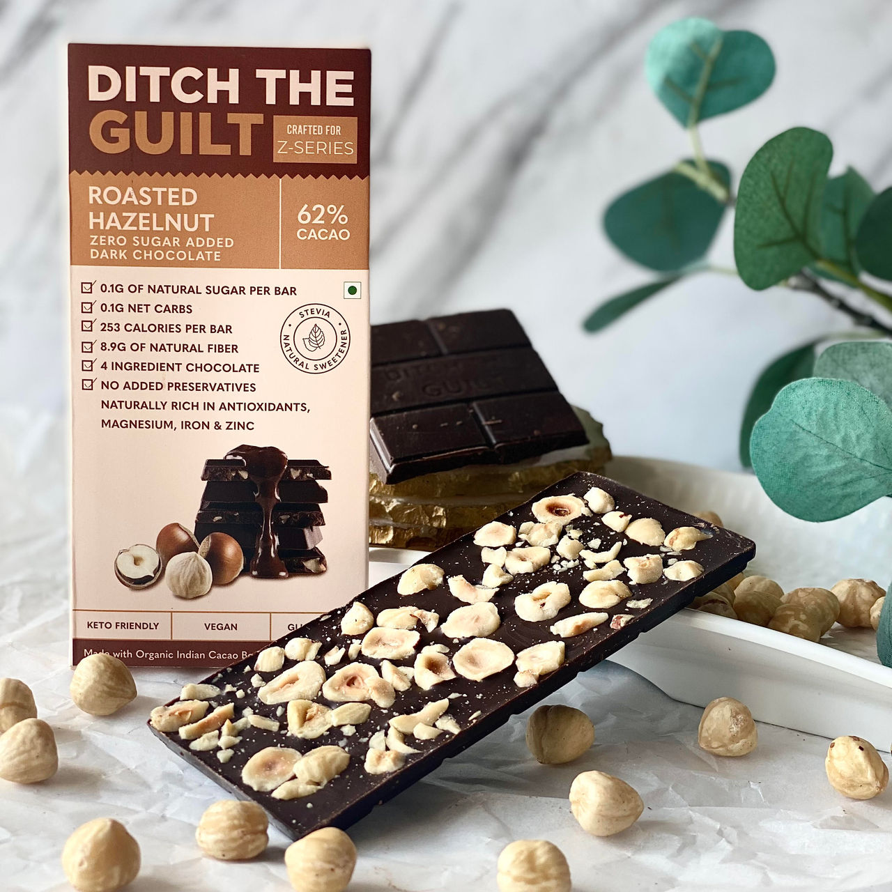 Ditch The Guilt Dark Chocolate - Roasted Hazelnut