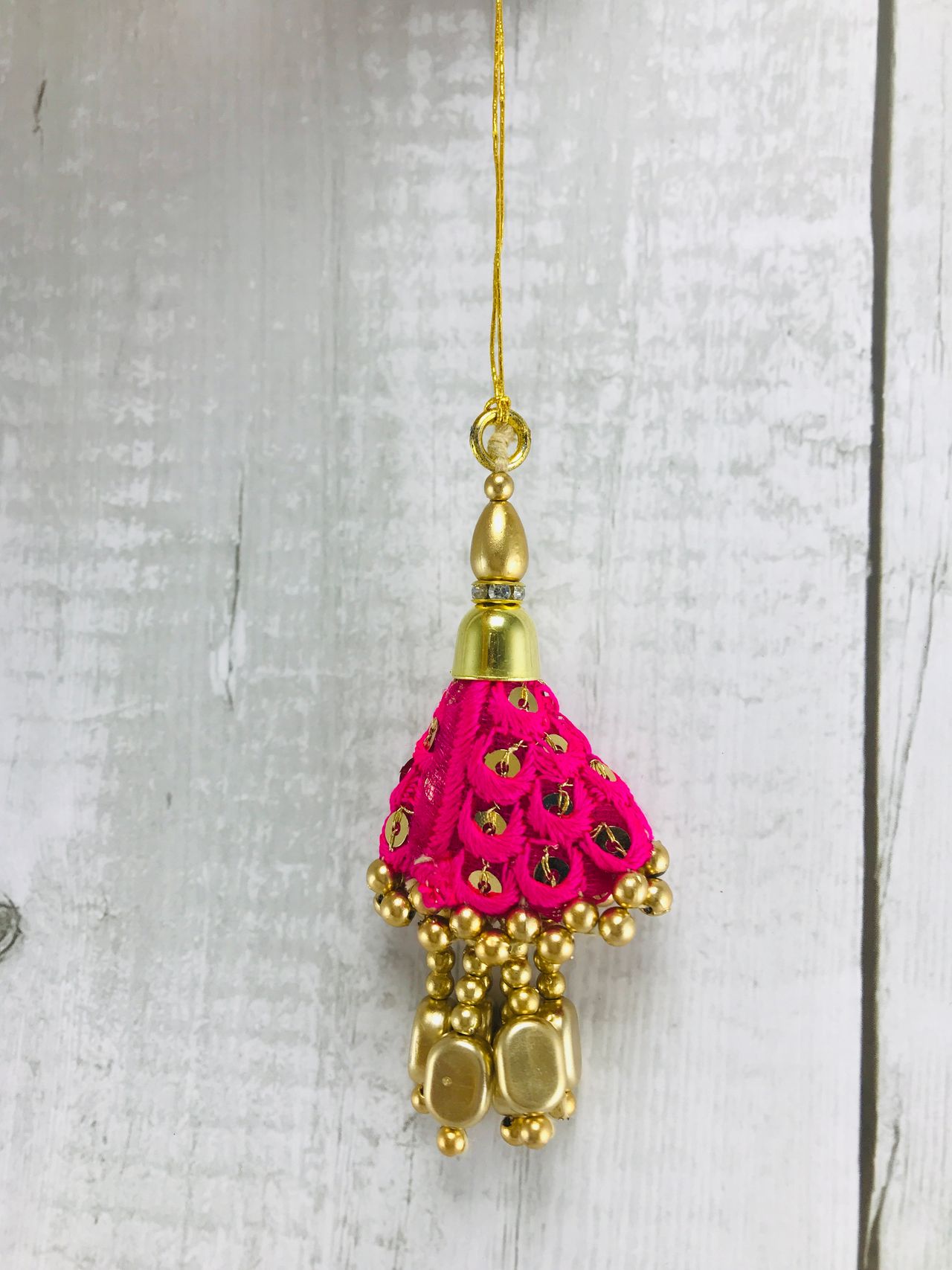 Gullak Lumba Rakhi with Sequin Embroidery - Shiny and Elegant