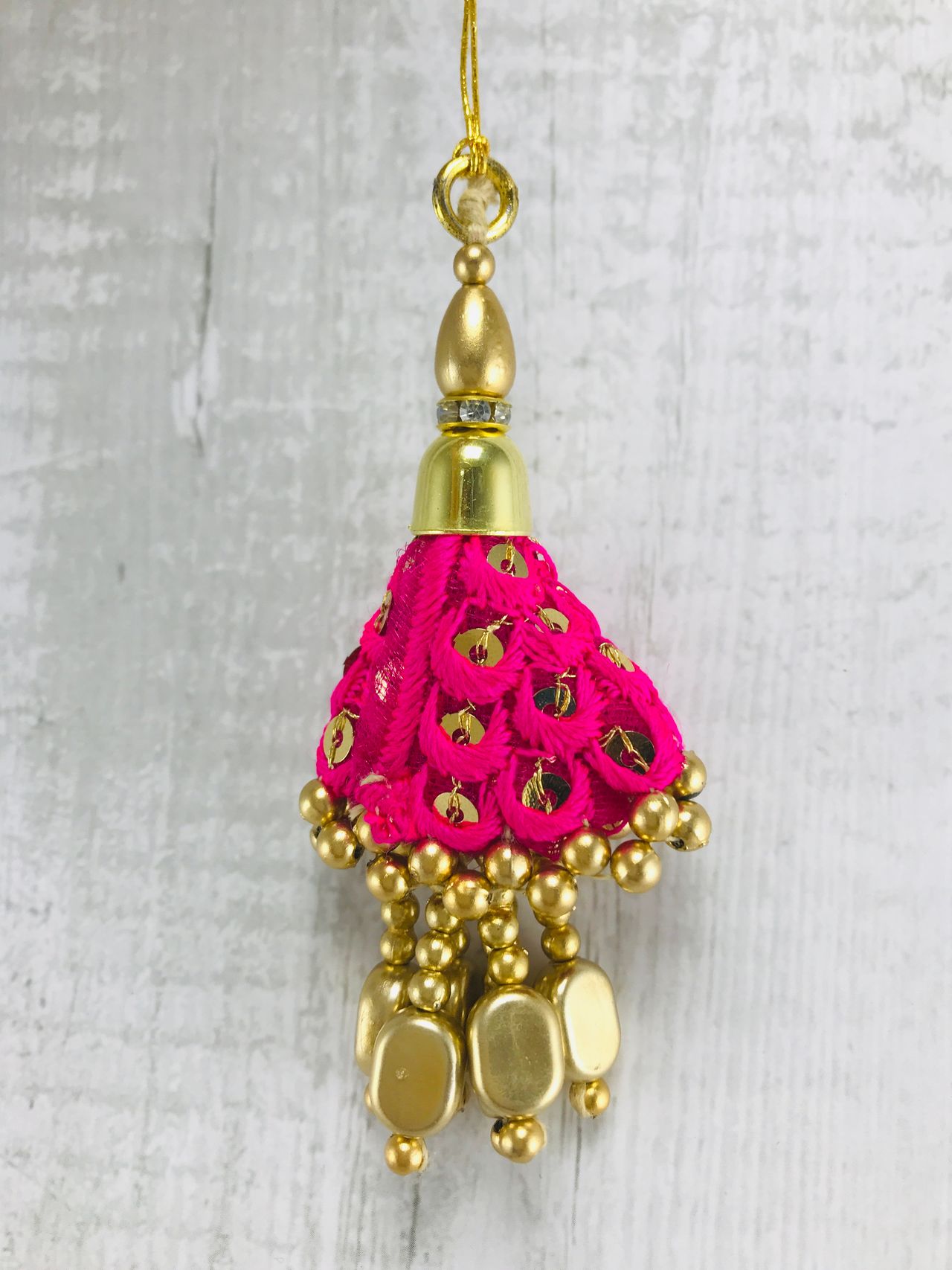 Gullak Lumba Rakhi with Sequin Embroidery - Shiny and Elegant
