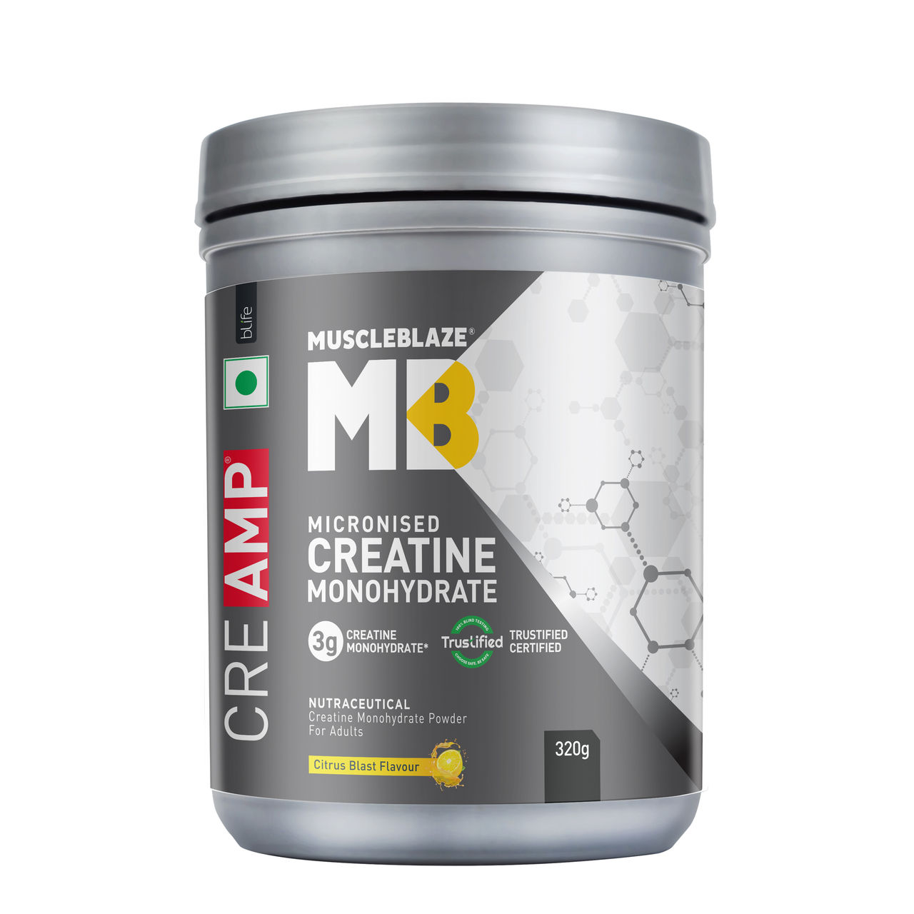 Muscleblaze Creatine Monohydrate Creamp With Creabsorb (Citrus Blast, 62 Servings) 250 g Combo