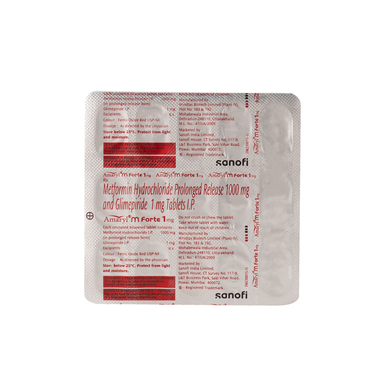 Amaryl M Forte 1mg Tablets PR