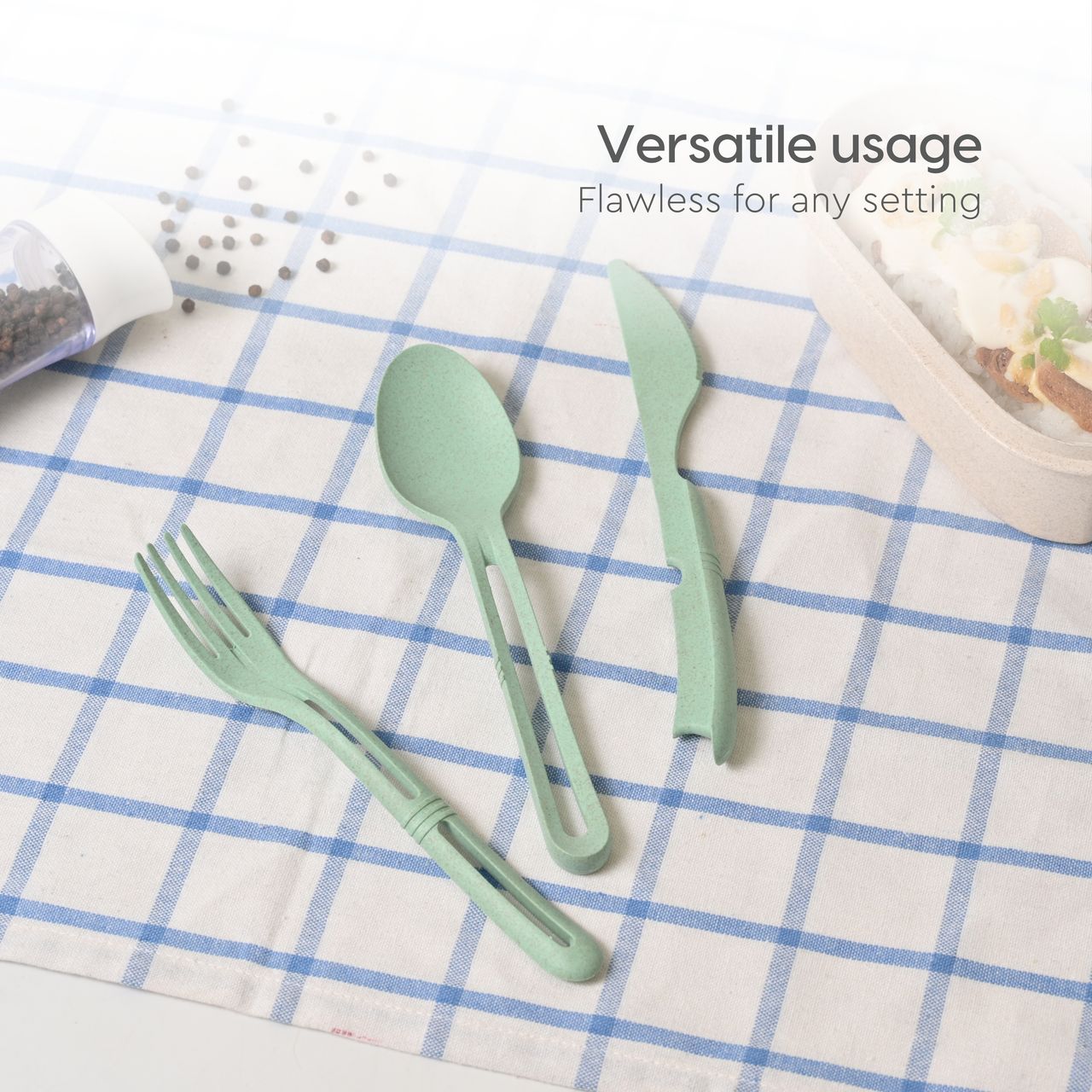 Eha Earth Friendly Cutlery Set For Dining Table | Travel Cutlery Set Of 4 | Multicolor