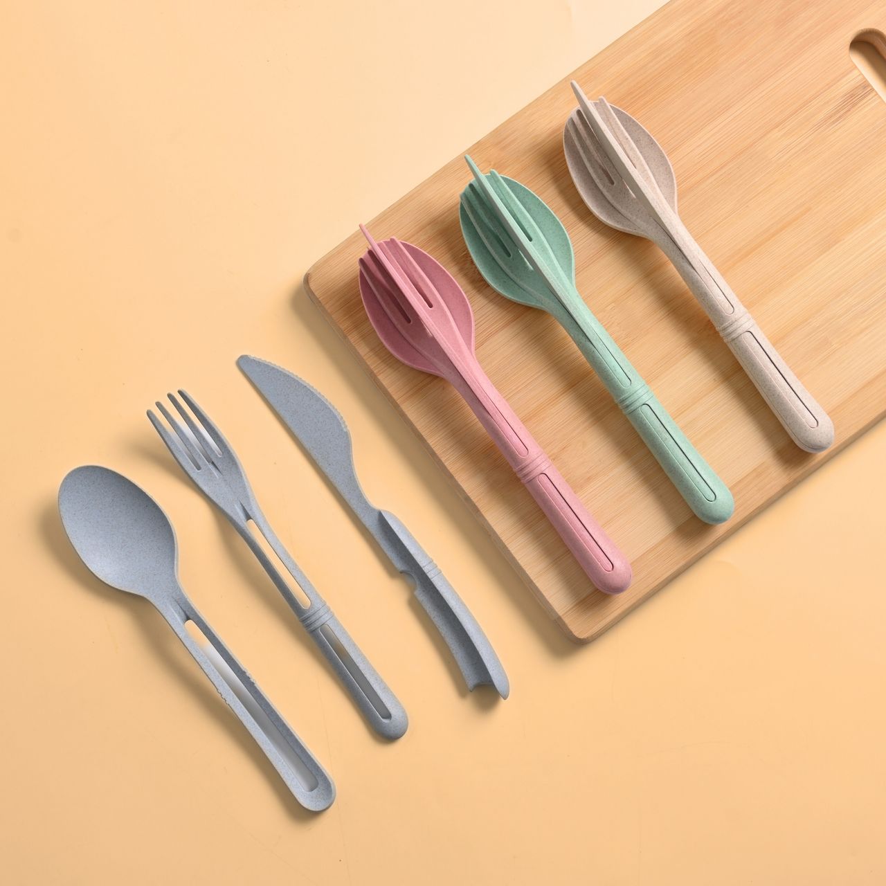 Eha Earth Friendly Cutlery Set For Dining Table | Travel Cutlery Set Of 4 | Multicolor